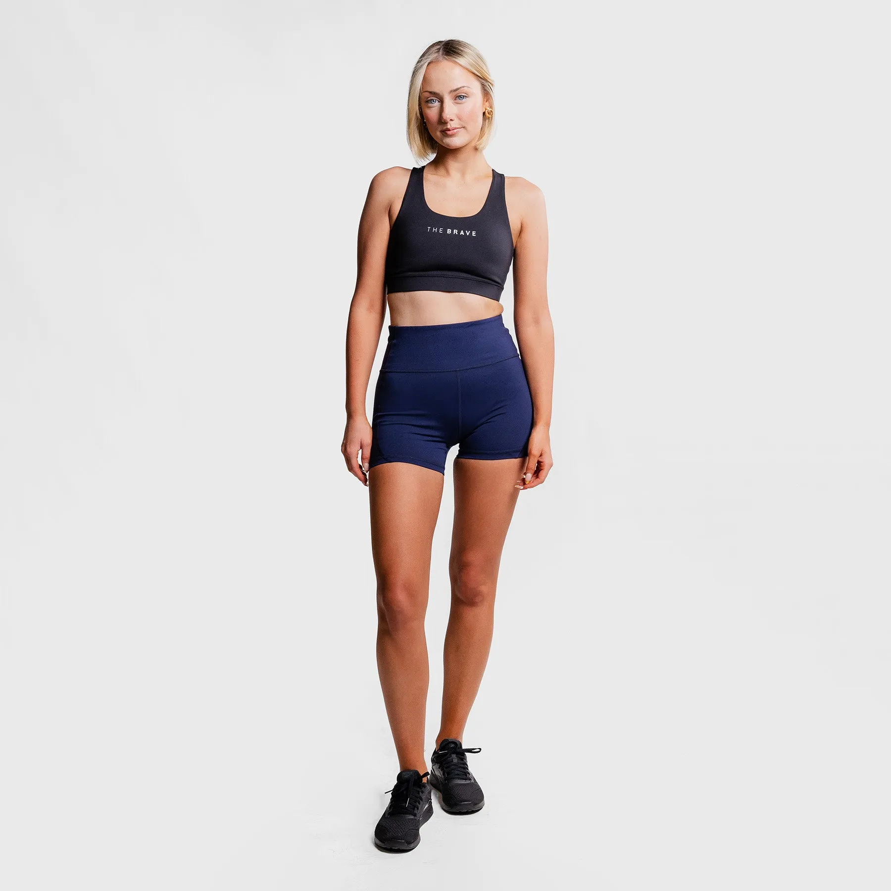 THE BRAVE - WOMEN'S SCULPT HIGH WAISTED BOOTY SHORTS - DARK NAVY