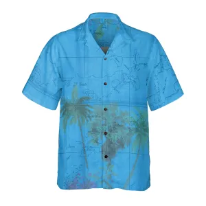 The British Virgin Islands Tropical Blue Coconut Button Camp Shirt