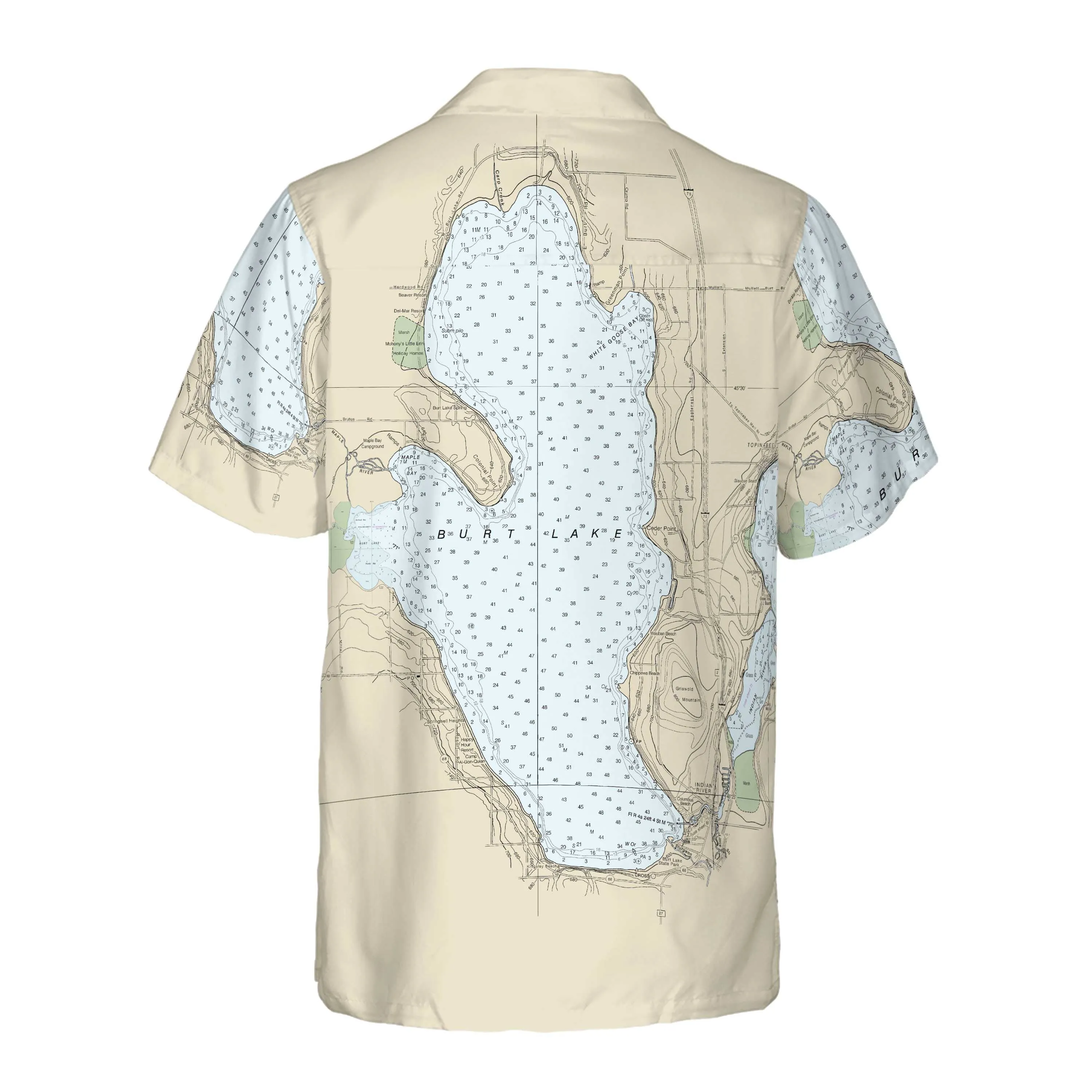 The Burt Lake Navigator Coconut Button Camp Shirt