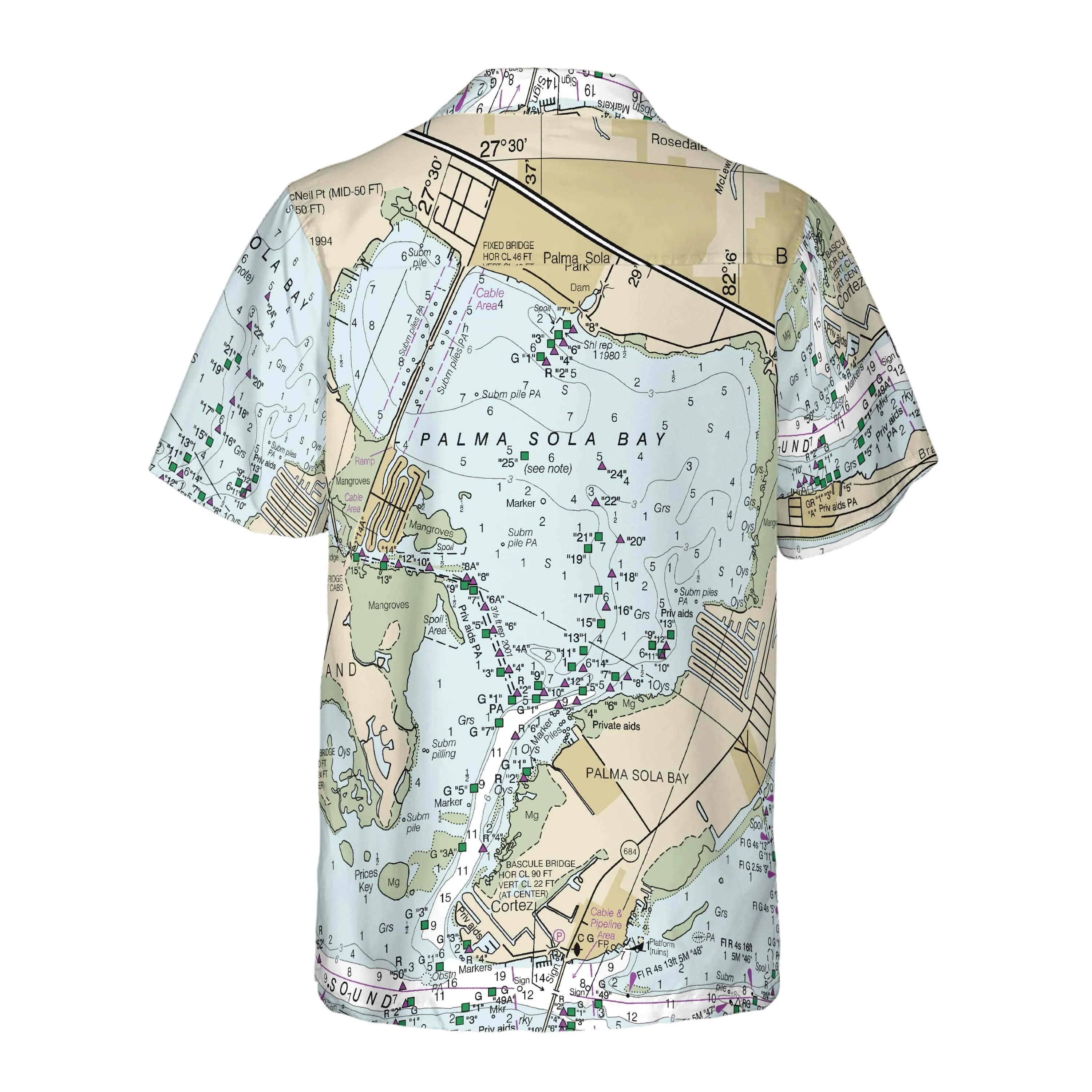 The Cortez and Palma Sola Bay Coconut Button Camp Shirt