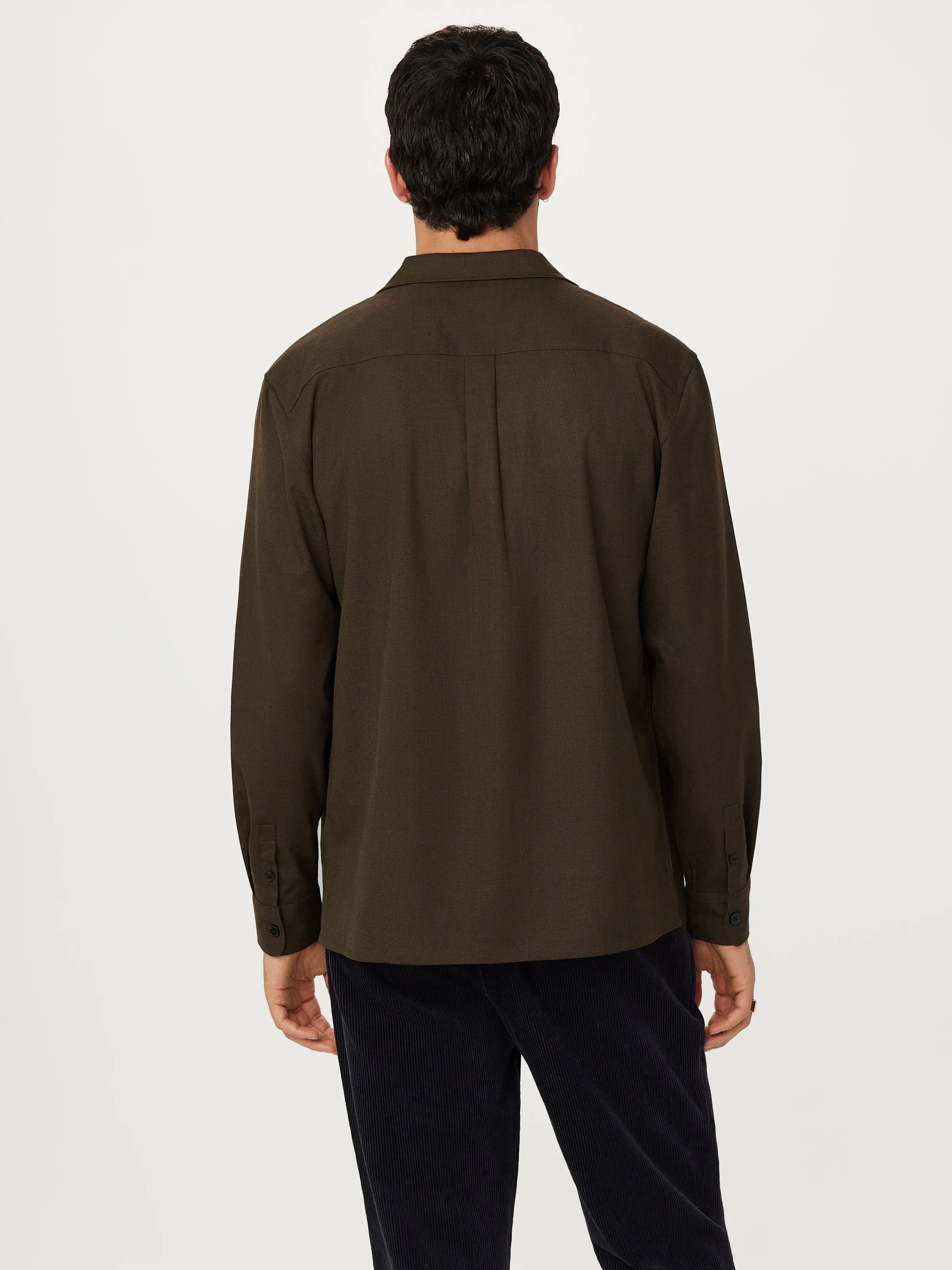 The Fluid Shirt  in Dark Taupe