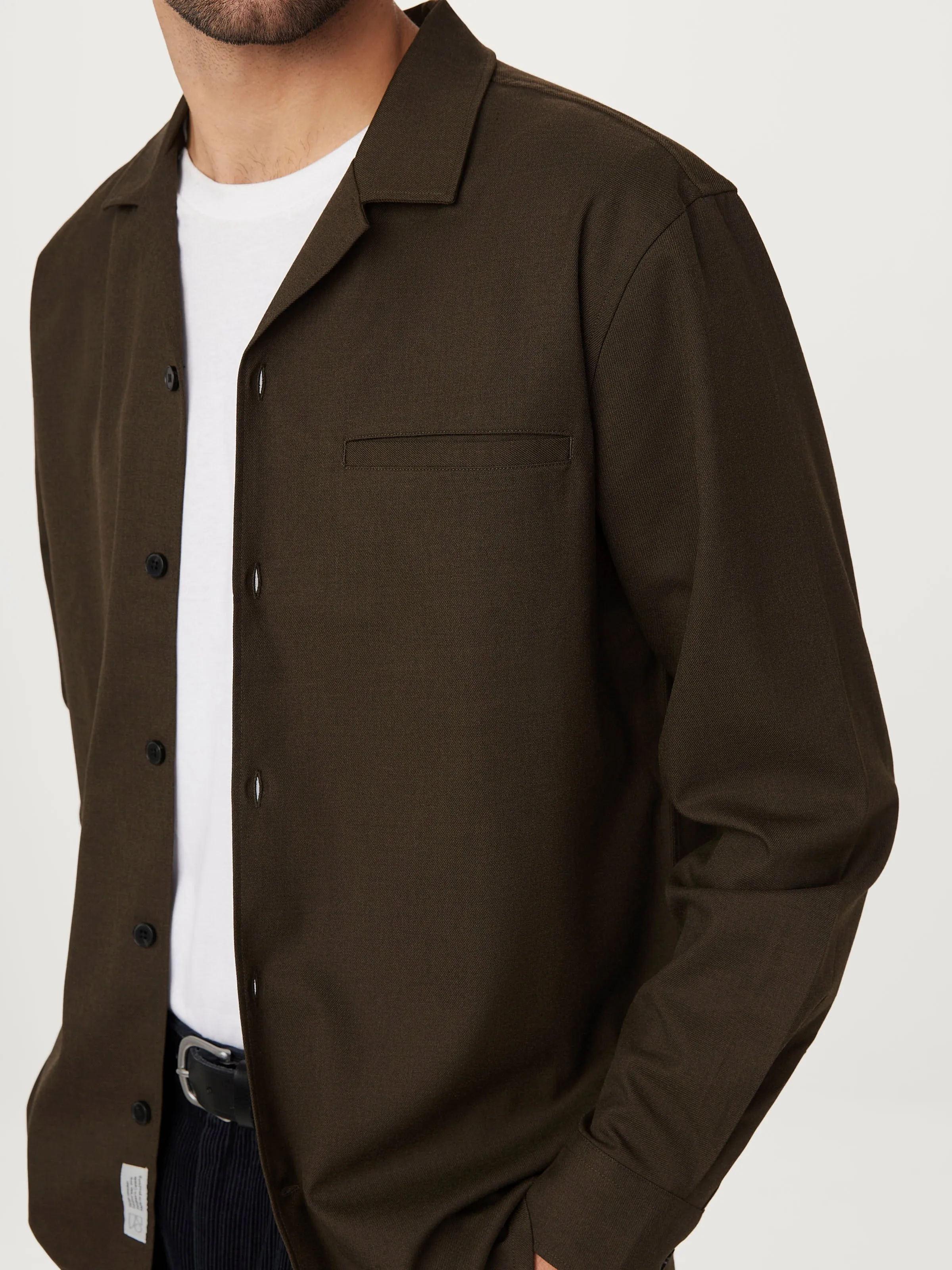 The Fluid Shirt  in Dark Taupe