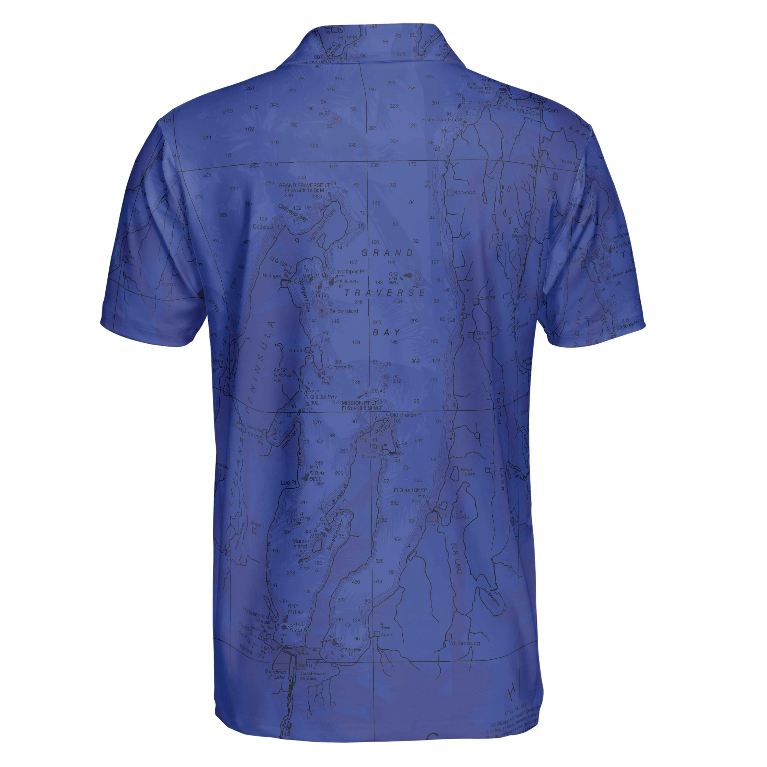 The Grand Traverse Tropical Blue Polo Shirt