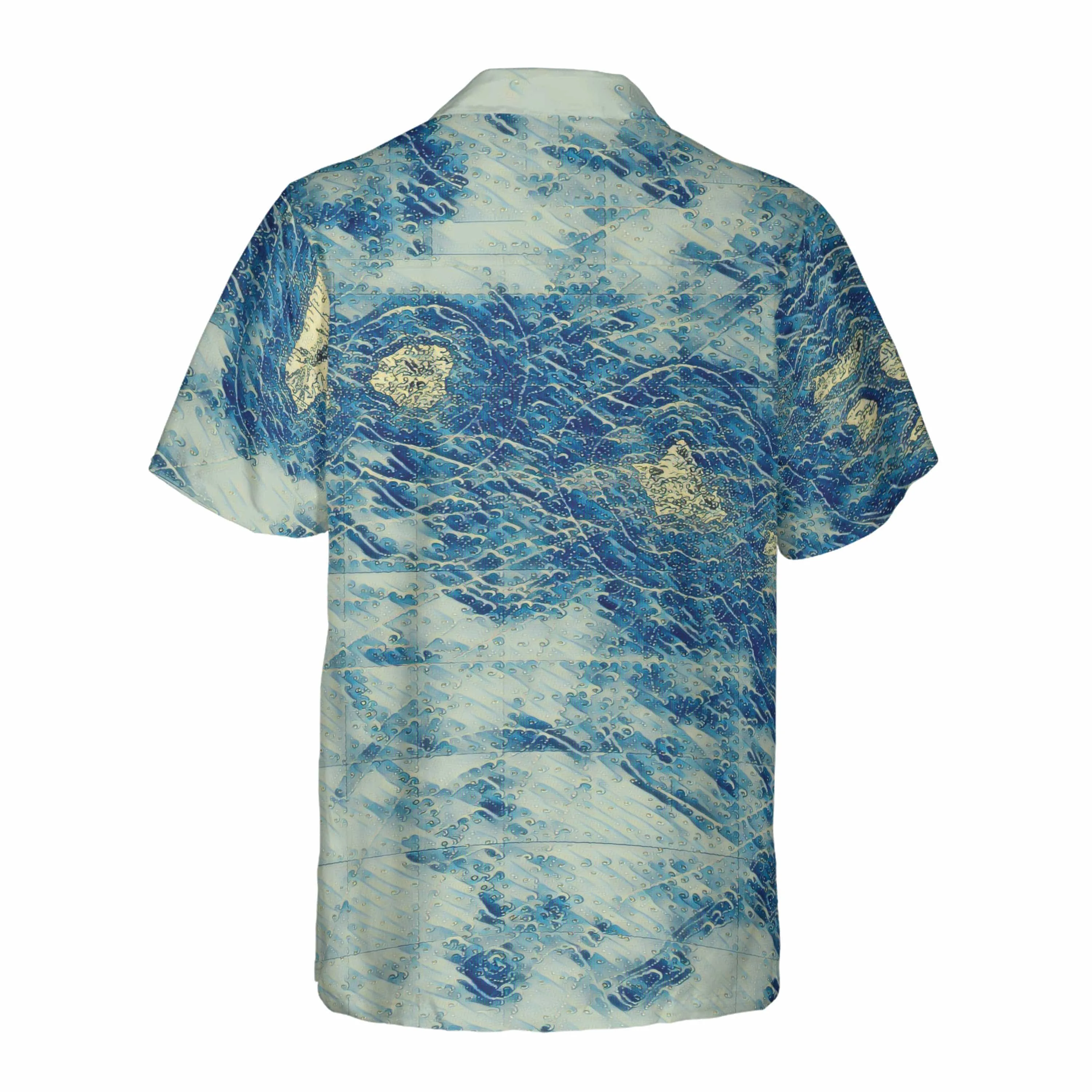 The Hawaii Watercolor Waves Coconut Button Camp Shirt