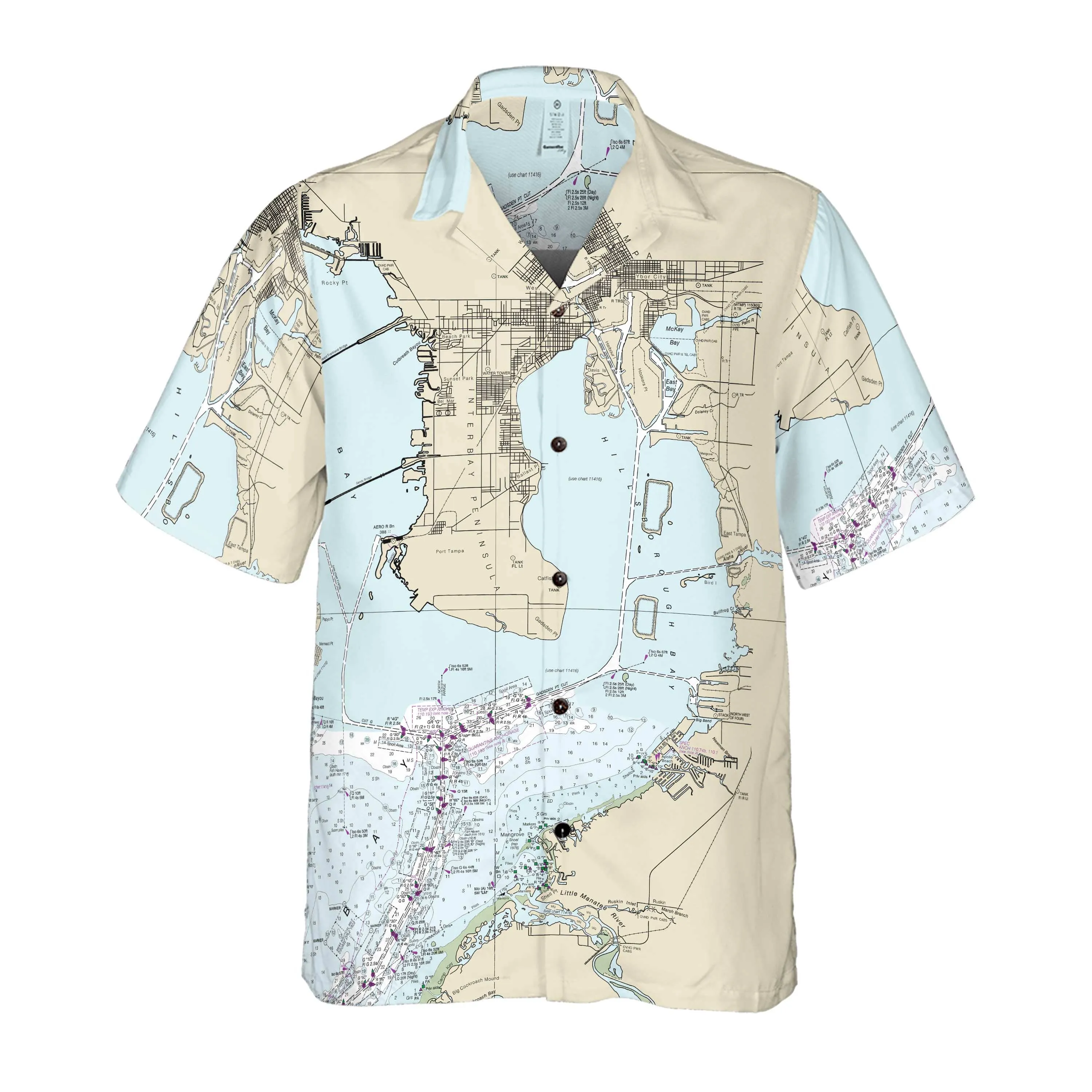 The Hillsborough Bay Coconut Button Camp Shirt