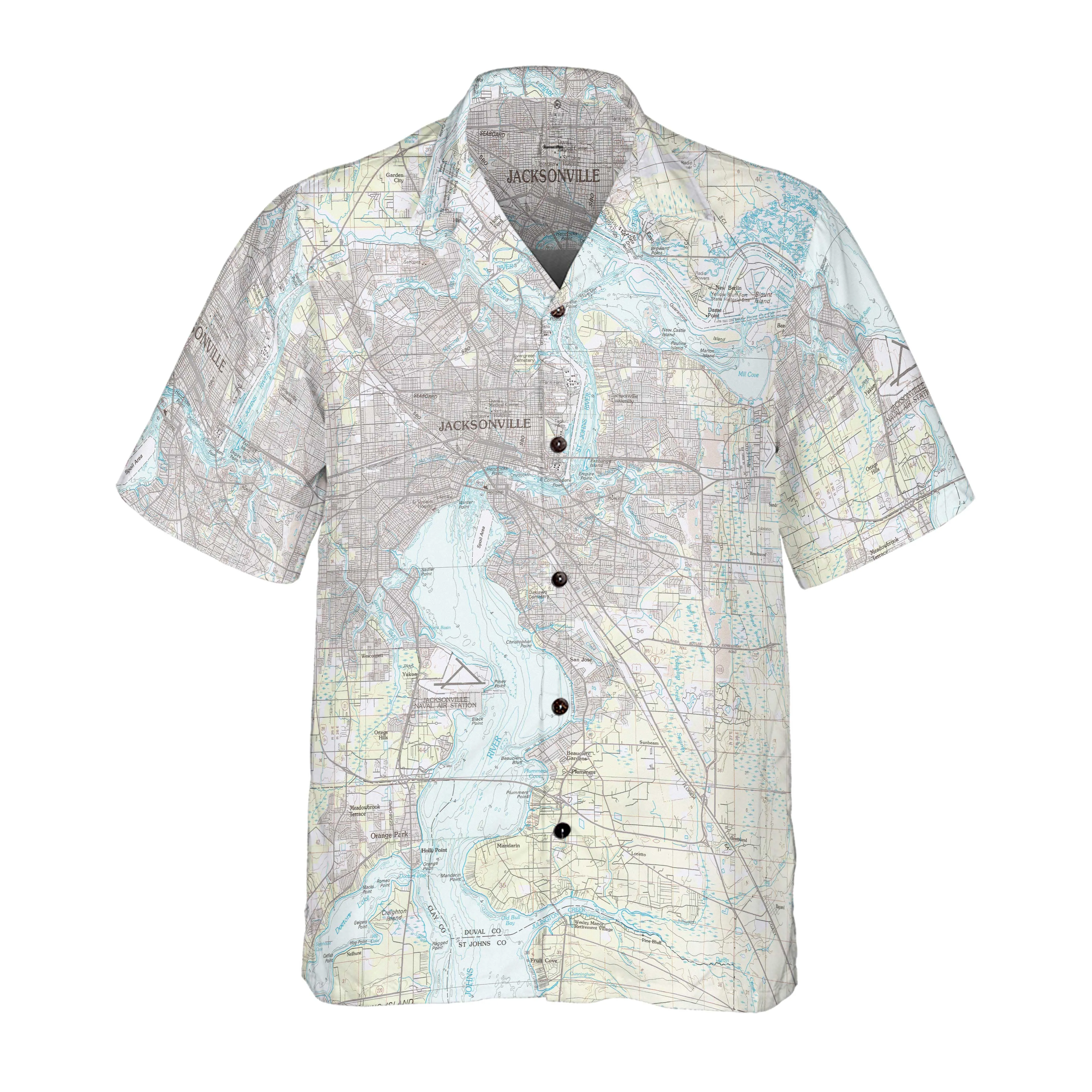 The Jacksonville to Mayport Coconut Button Camp Shirt