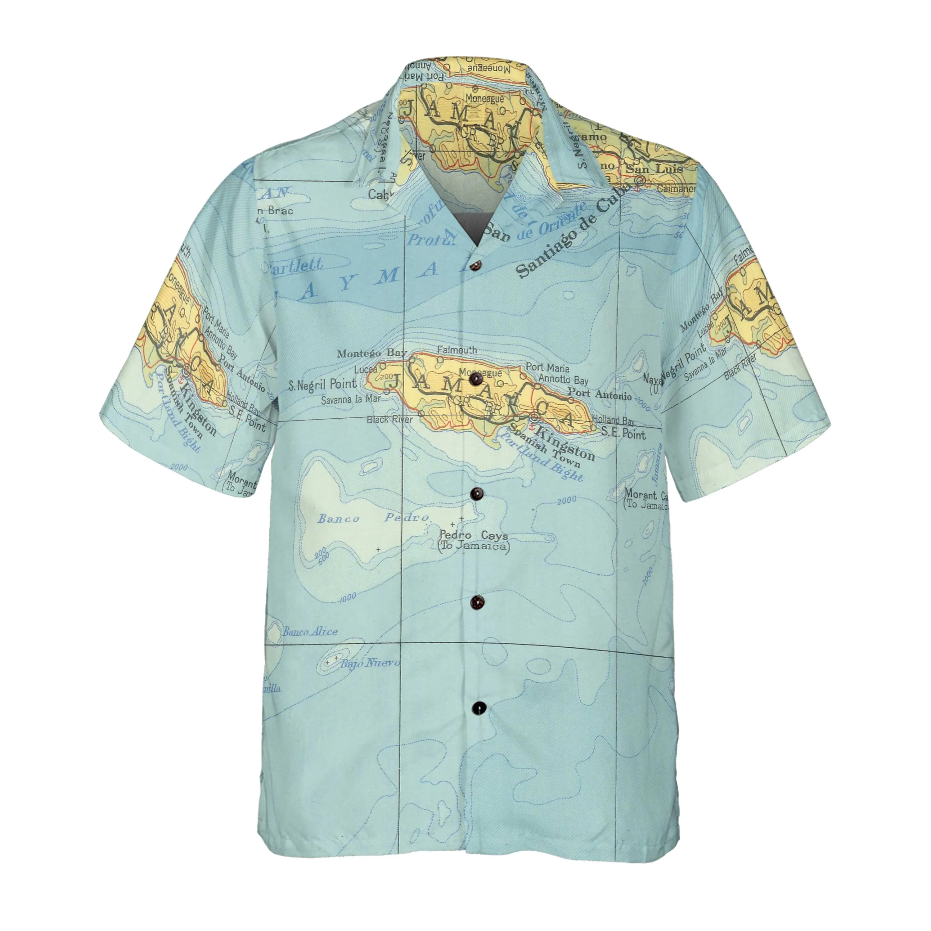 The Jamaica Blue Coconut Button Camp Shirt