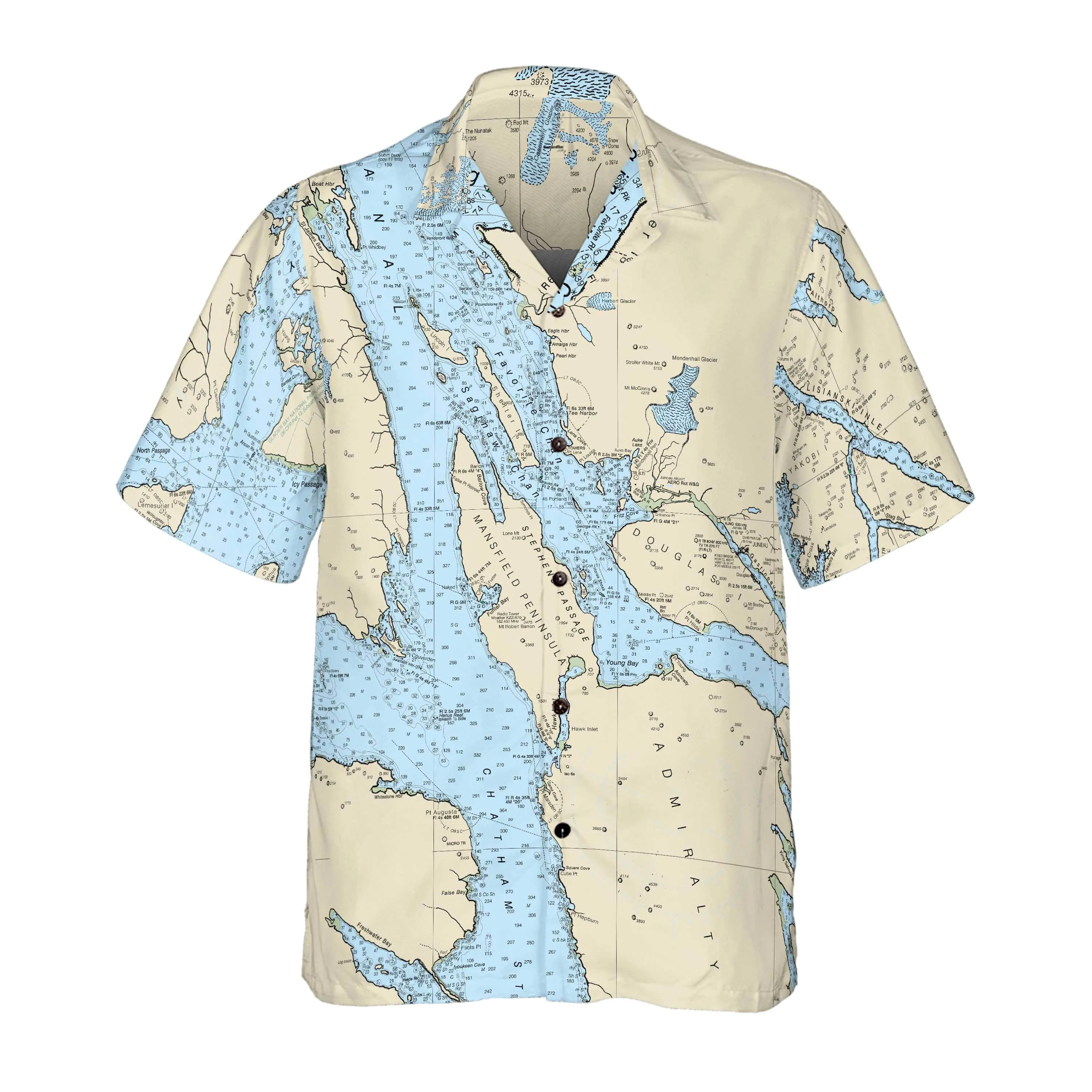 The Juneau Mariner Coconut Button Camp Shirt