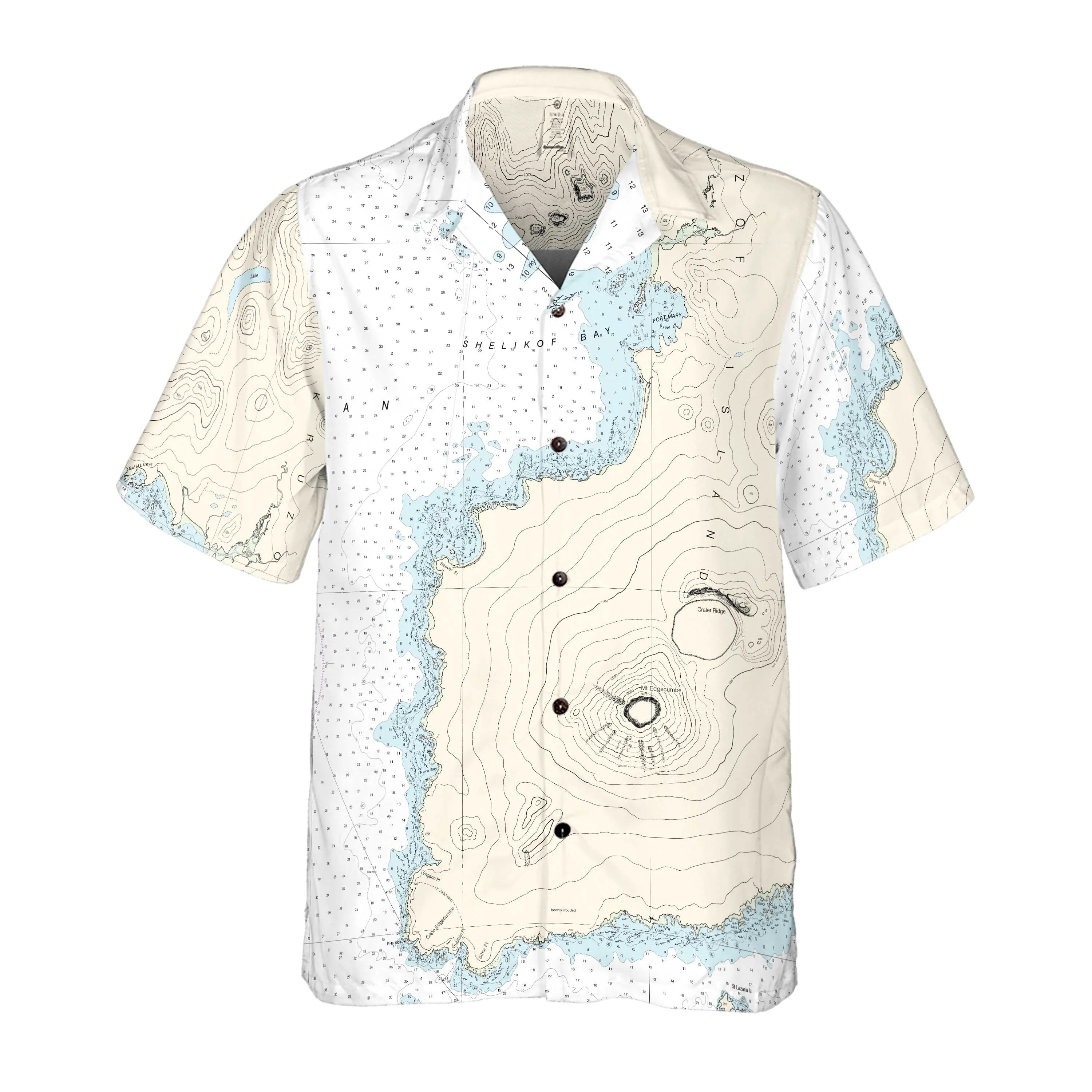 The Kruzof Island Navigator Coconut Button Camp Shirt