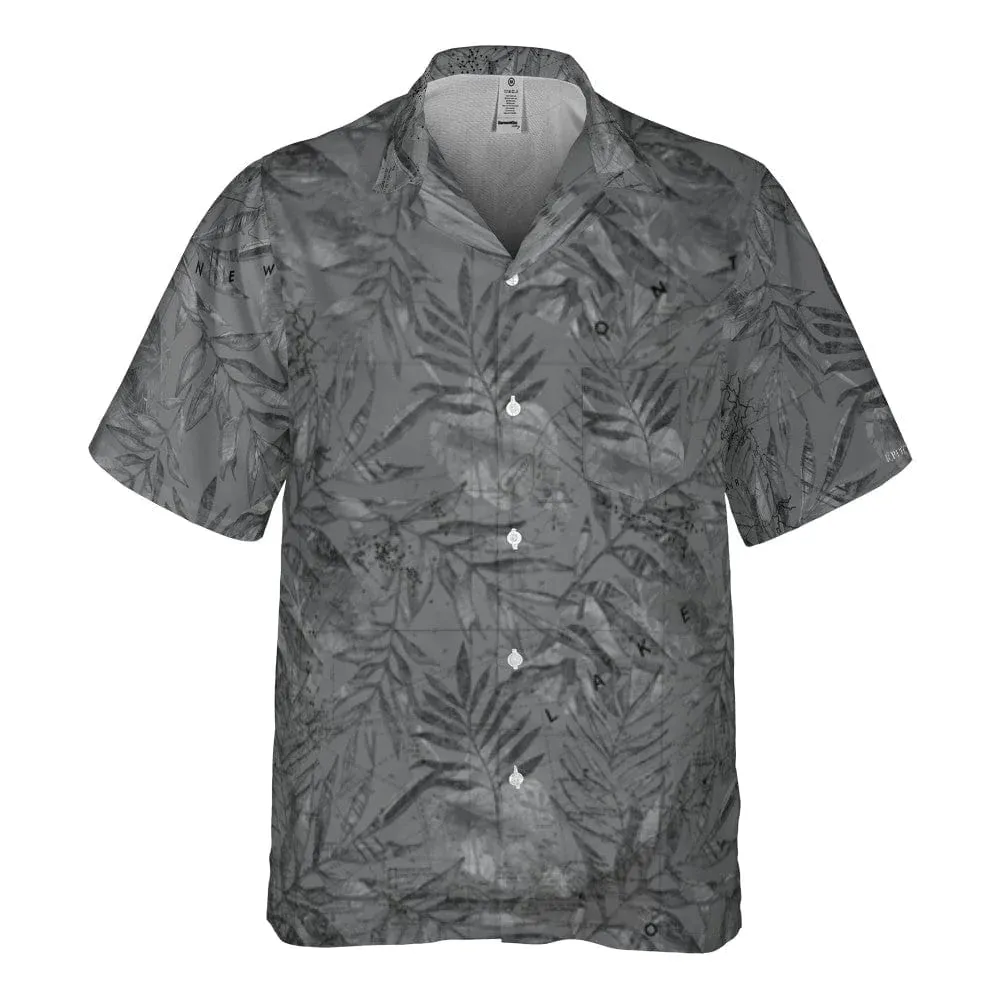 The Lake Erie Black and Silver Flowers Pocket Shirt