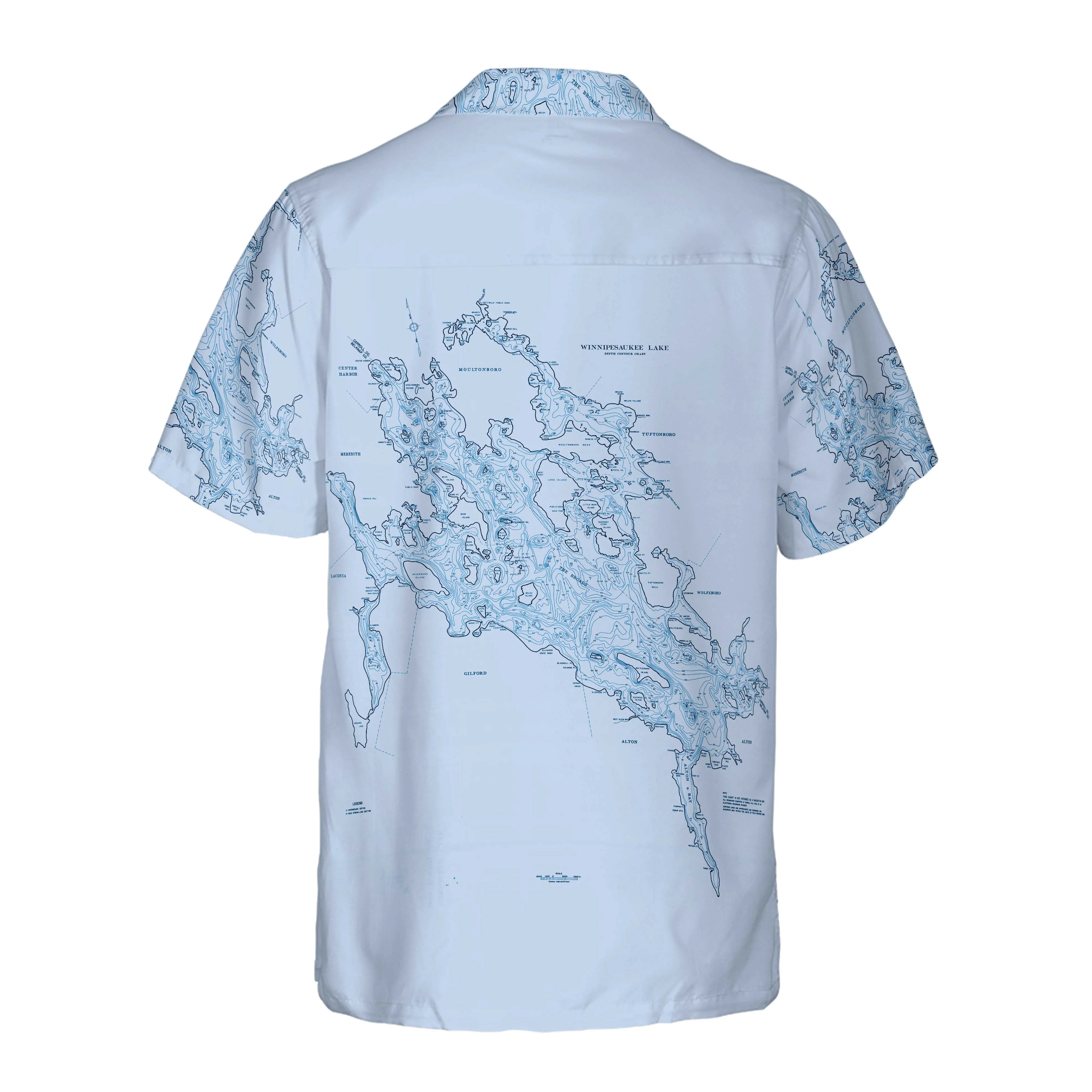 The Lake Winnipesaukee Blues Coconut Button Camp Shirt