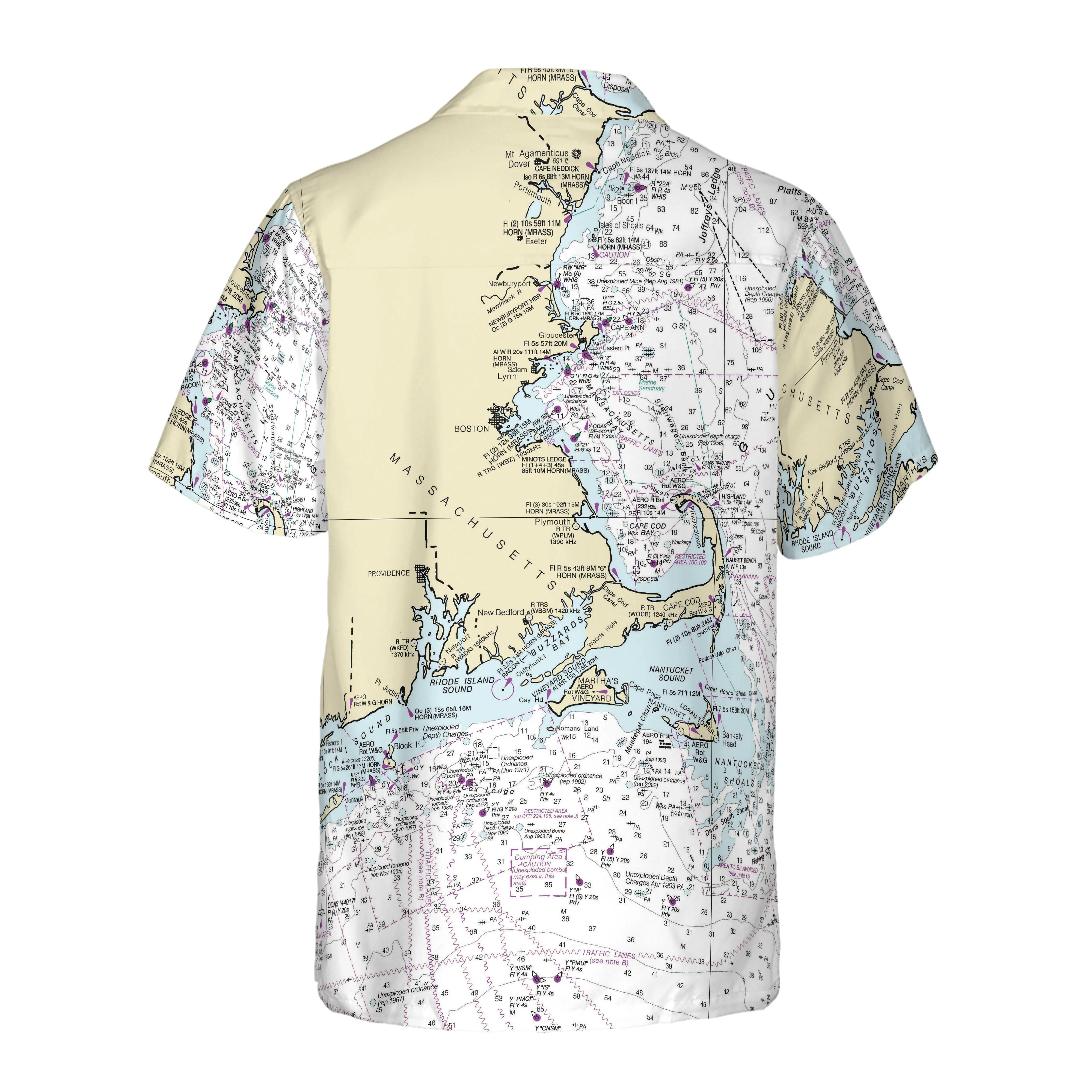 The Massachusetts Coastline Coconut Button Camp Shirt