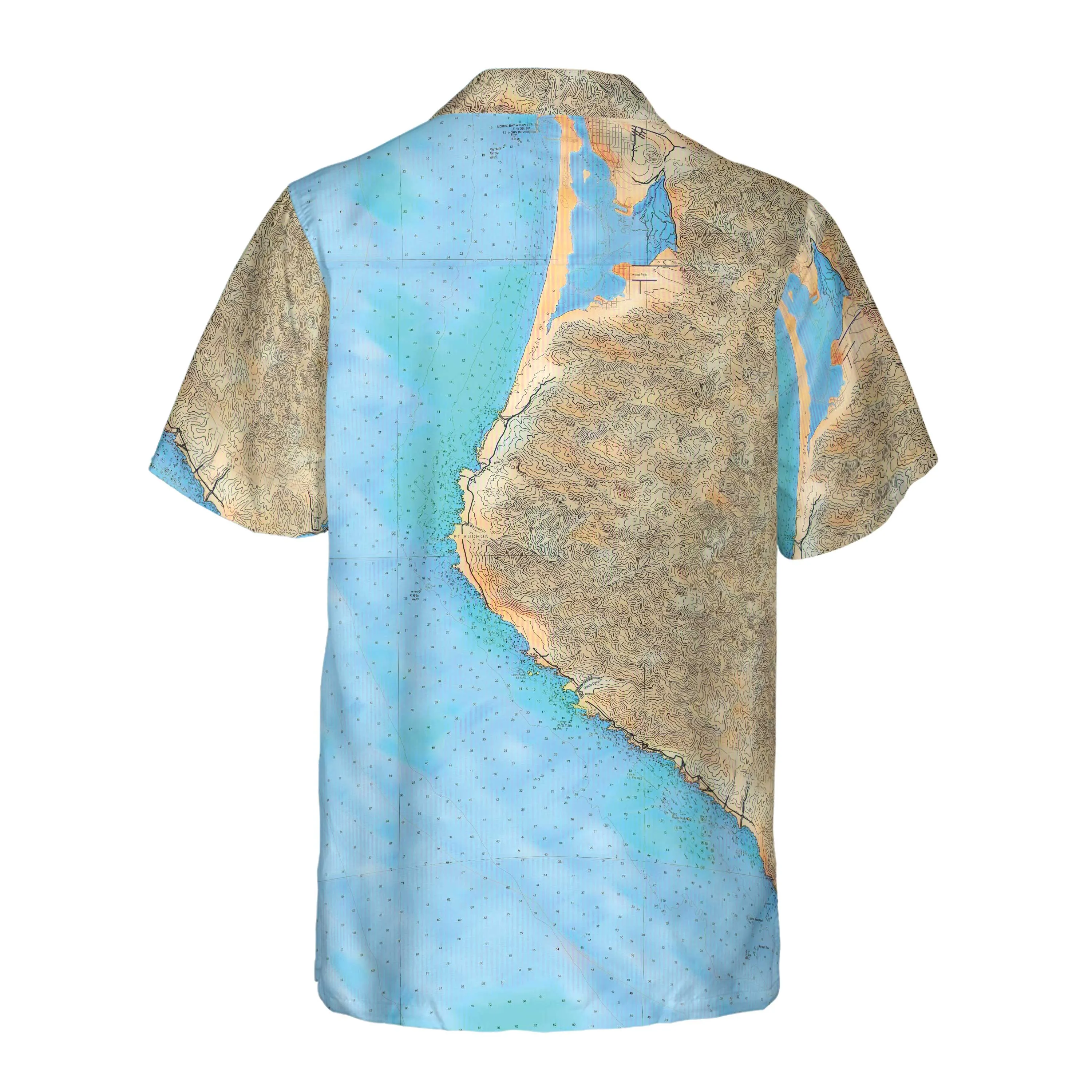 The Morro Bay Holiday Sailing Coconut Button Camp Shirt