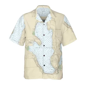 The Mullett and Burt Lakes Navigator Coconut Button Camp Shirt