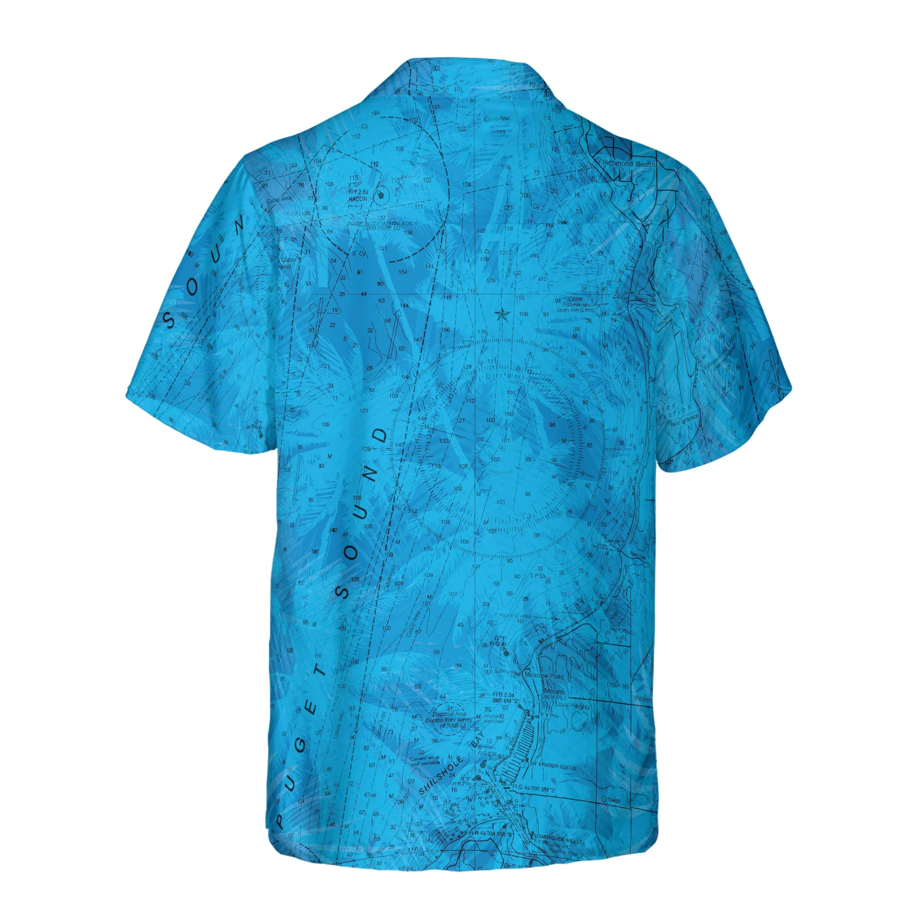 The North Puget Sound Blue Palms Coconut Button Shirt