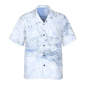 The Okaloosa Island Faded Blue Flowers Coconut Button Camp Shirt