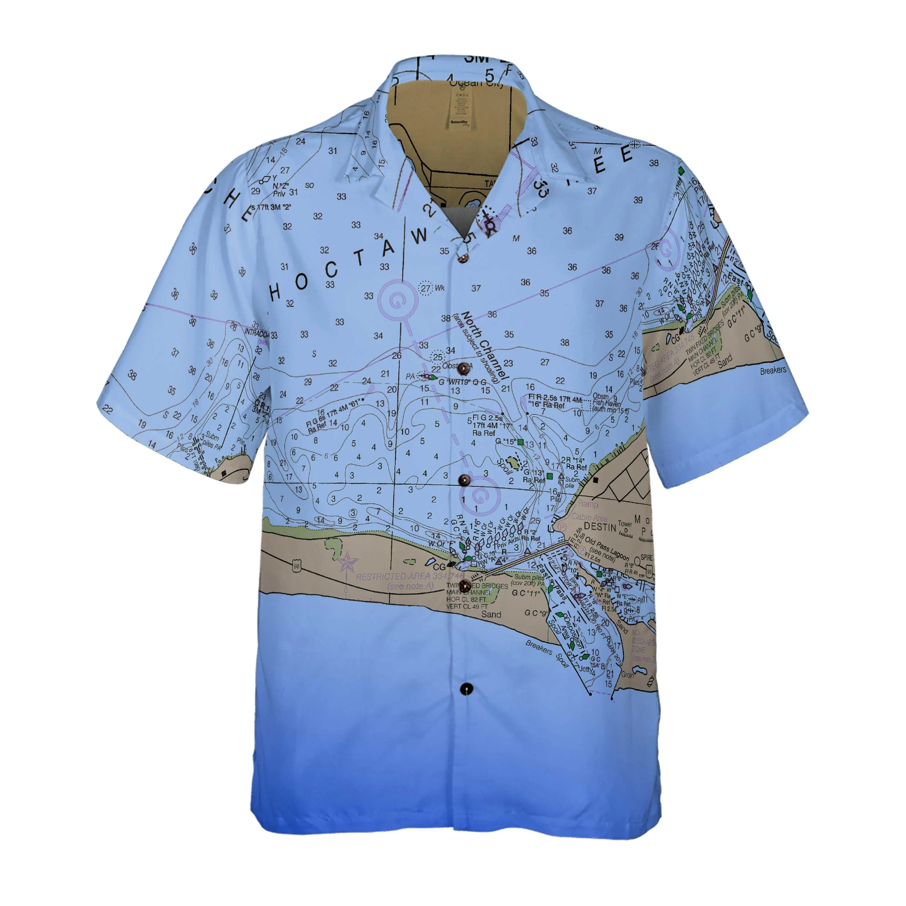 The Okaloosa Island Faded Sea Coconut Button Camp Shirt