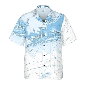 The Perdido Pass Blues Coconut Button Camp Shirt