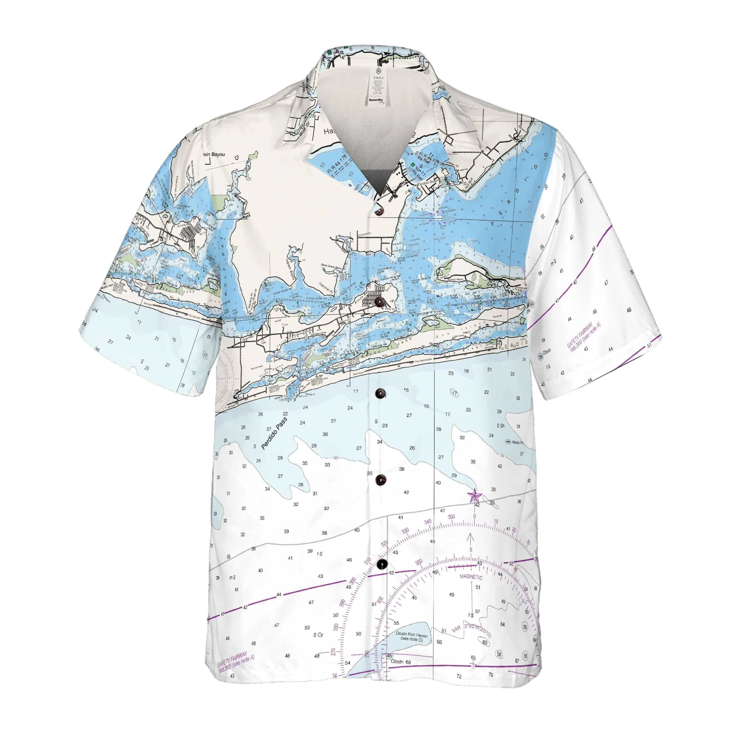The Perdido Pass Navigator Coconut Button Camp Shirt