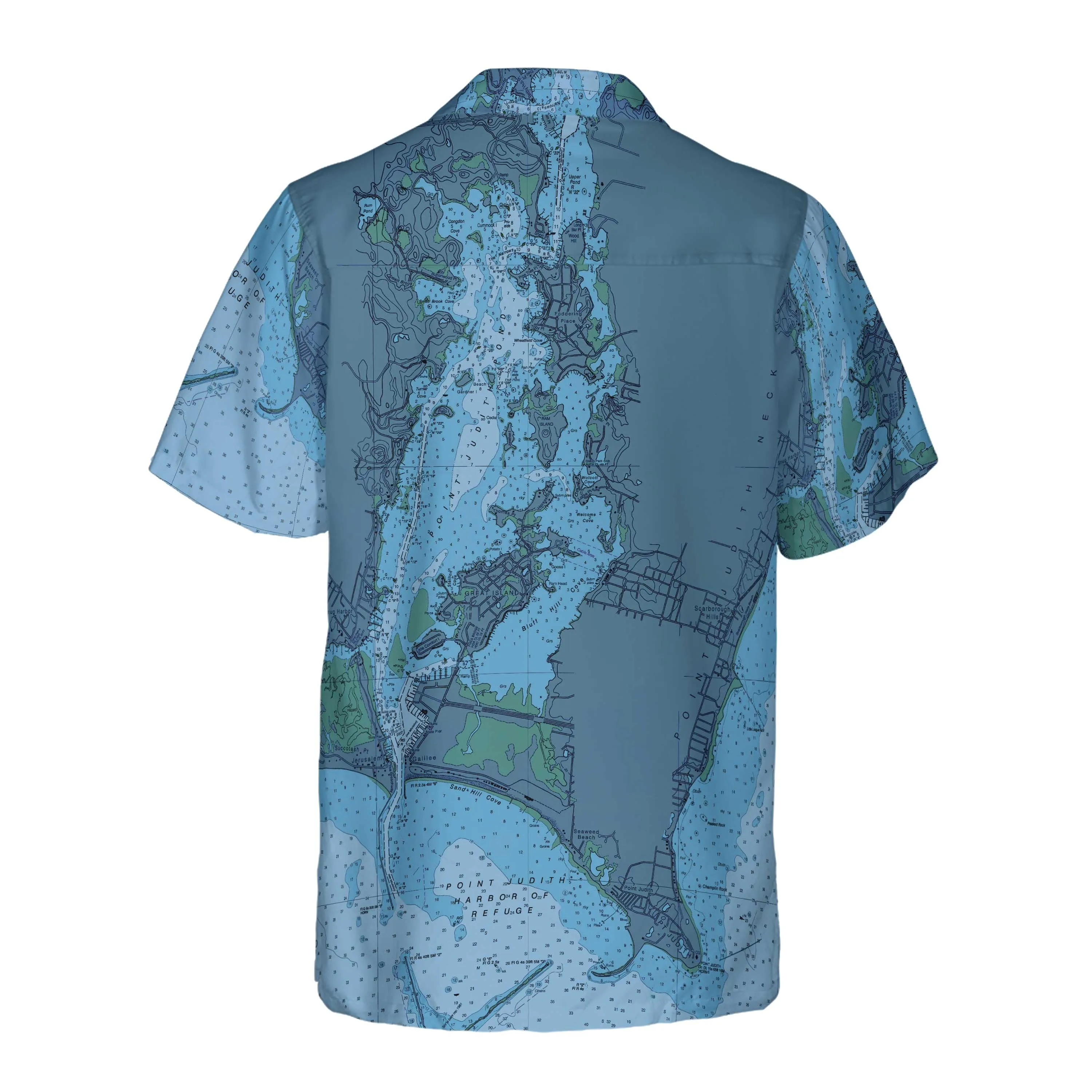 The Point Judith Blues Navigator Coconut Button Camp Shirt