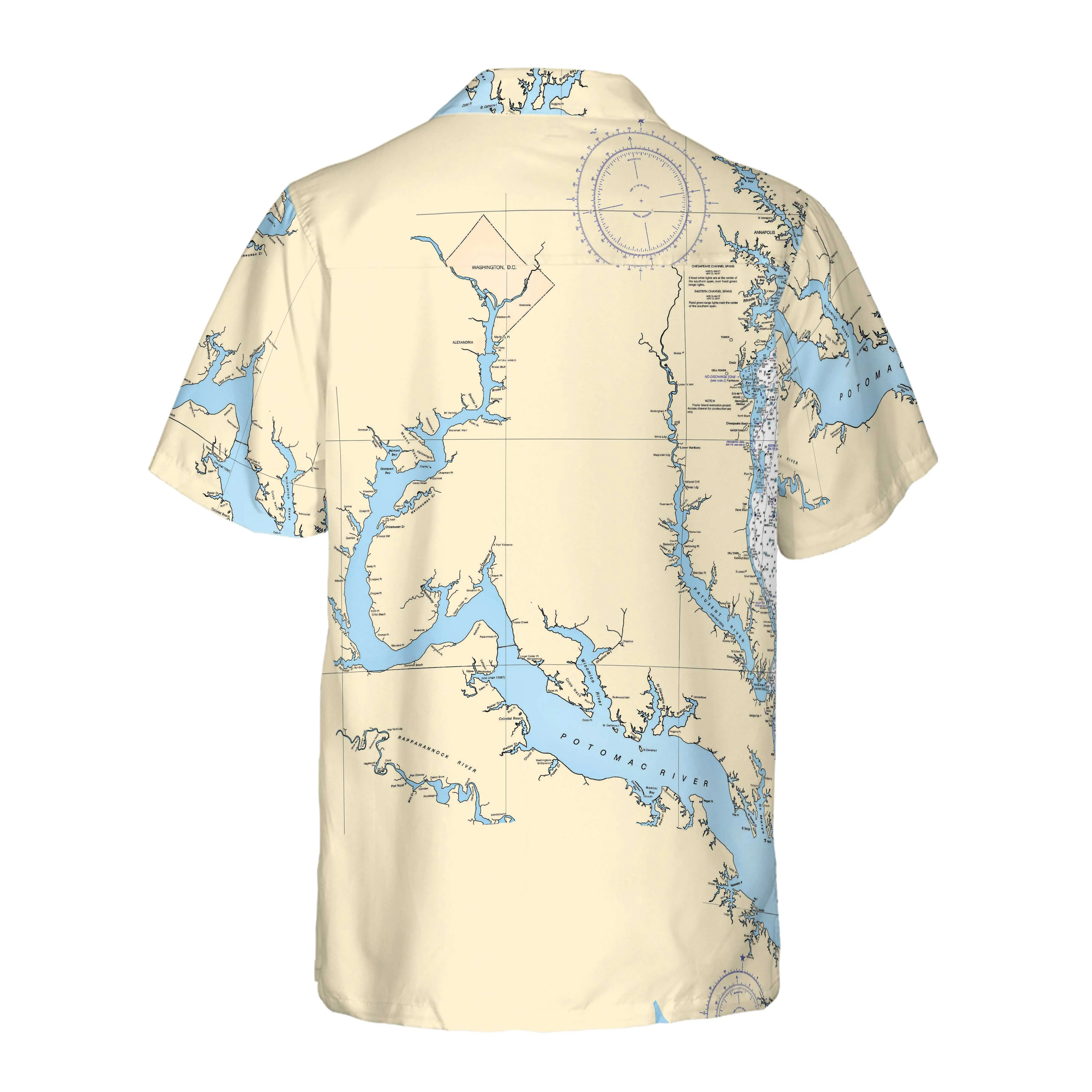 The Potomac River Coconut Button Camp Shirt