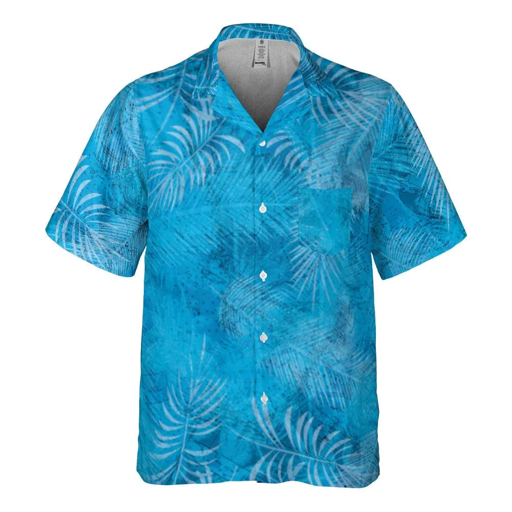 The San Francisco Bay Tropical Blue Pocket Camp Shirt