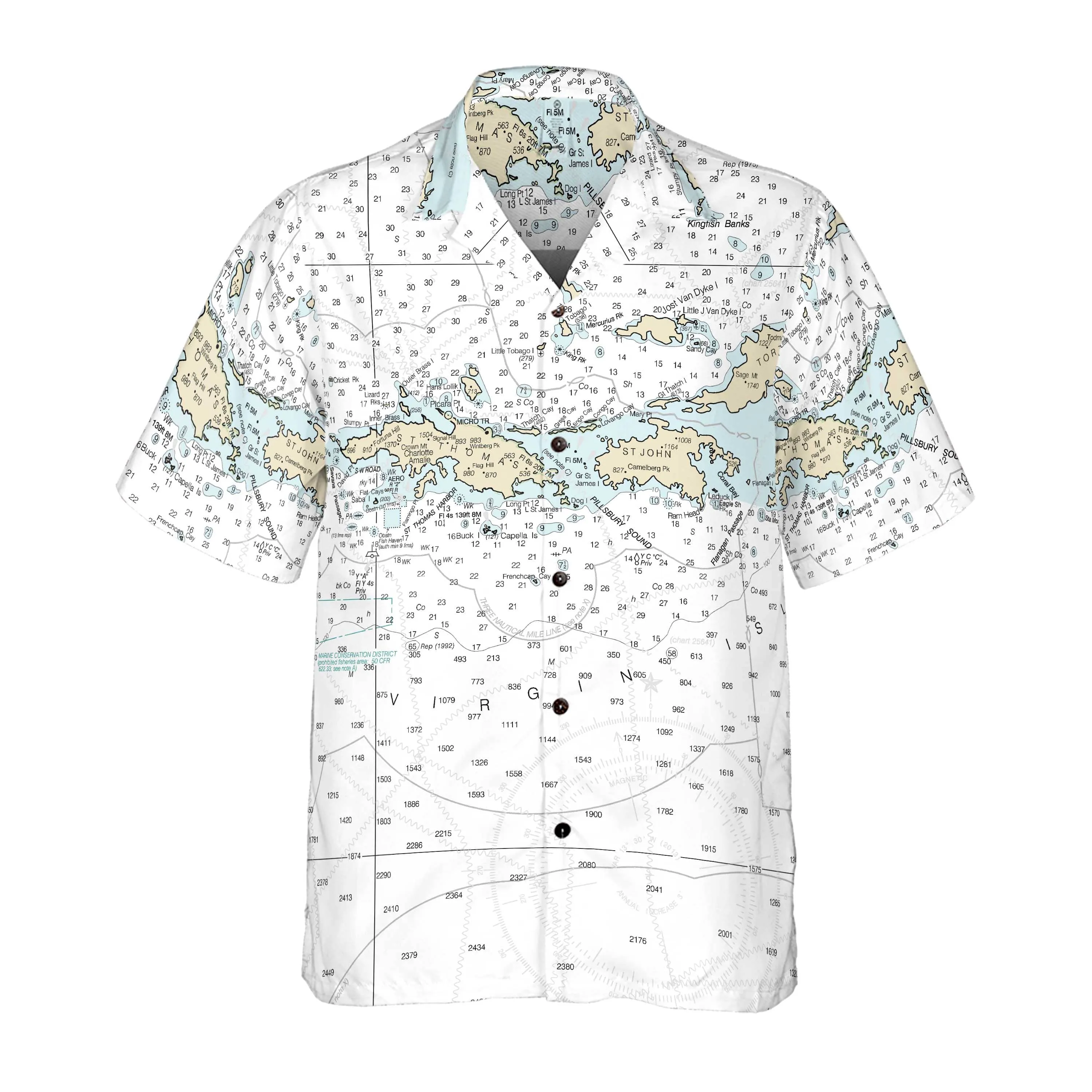 The St Thomas & St John USVI Coconut Button Camp Shirt