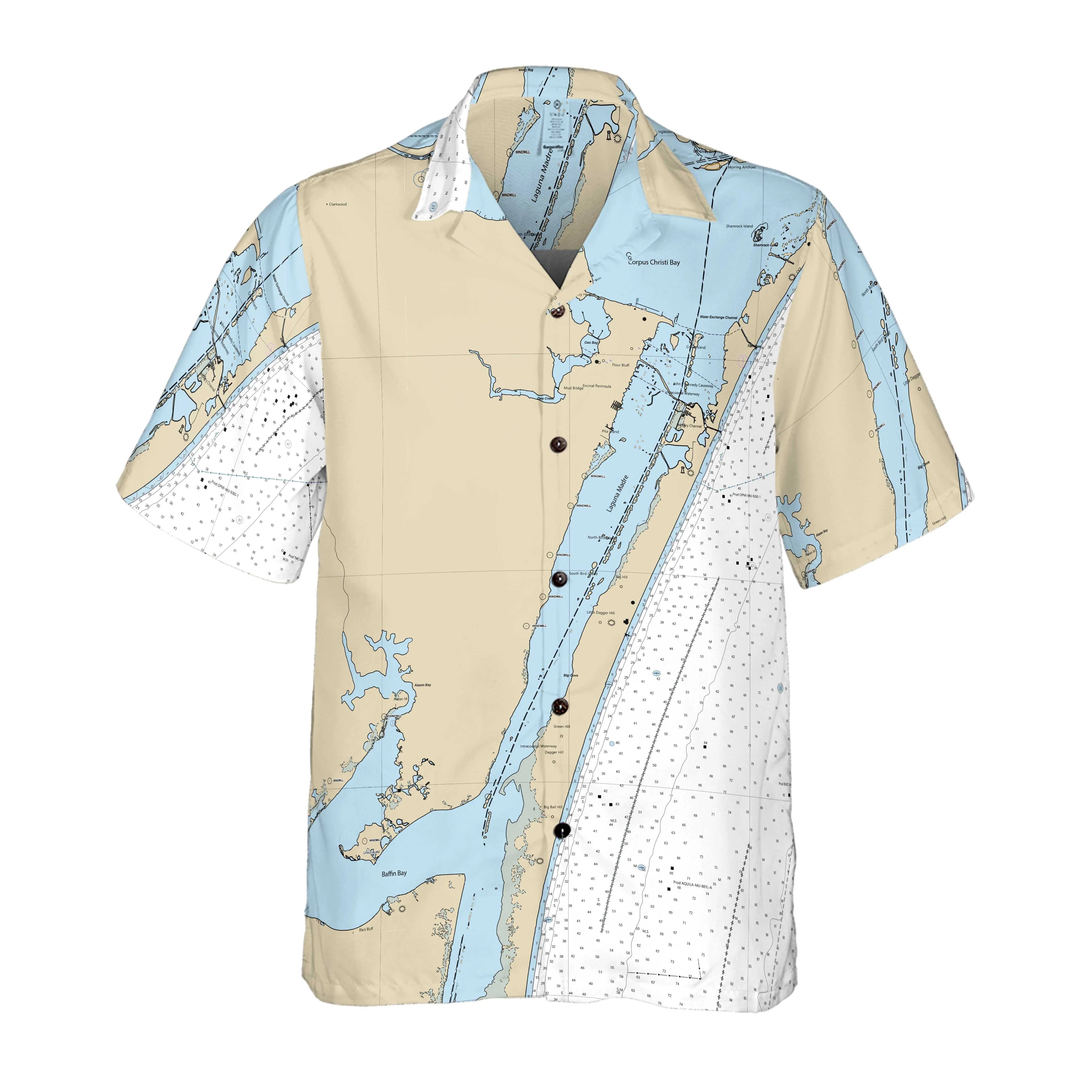 The Upper Laguna Madre Coconut Button Camp Shirt