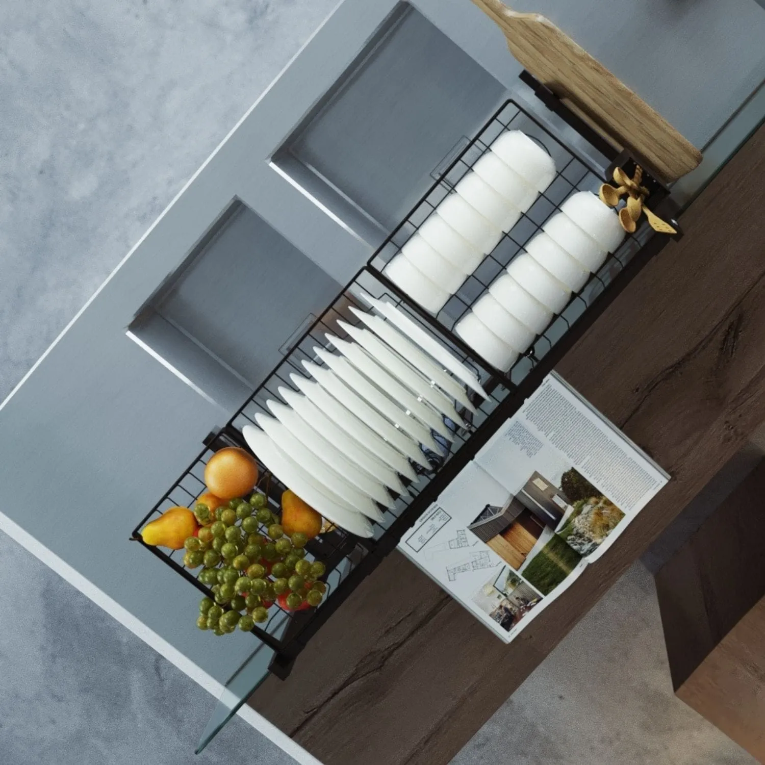 Toolkiss Multifunctional Stainless Steel Over the Sink Dish Rack