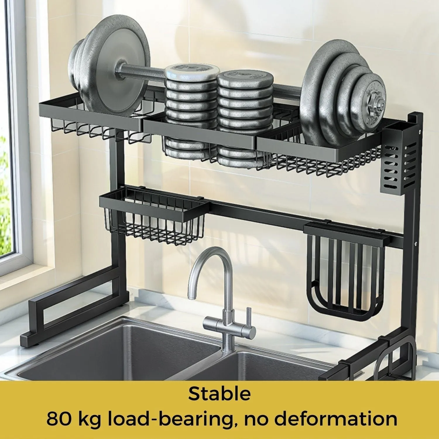 Toolkiss Multifunctional Stainless Steel Over the Sink Dish Rack
