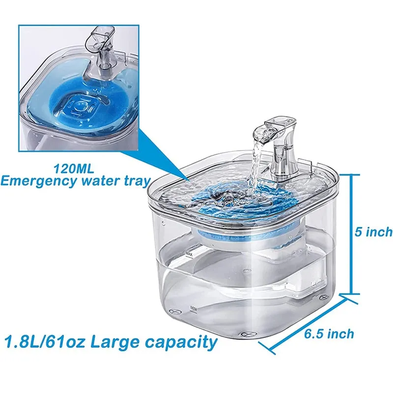 Transparent Cat Water Fountain