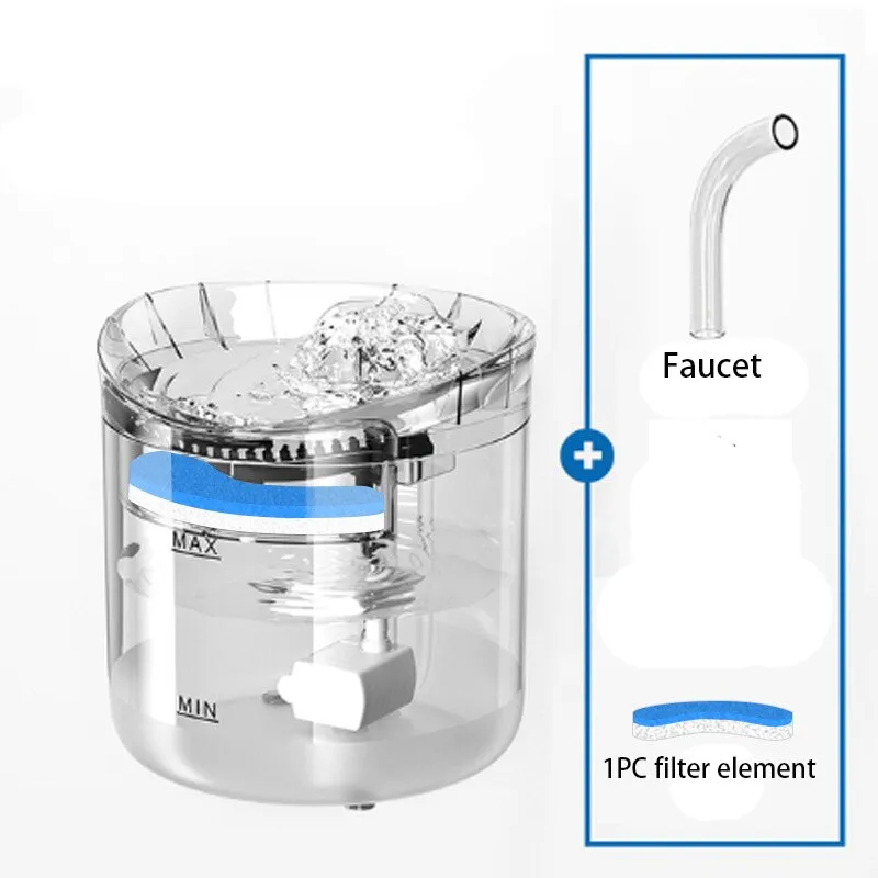 Transparent Cat Water Fountain