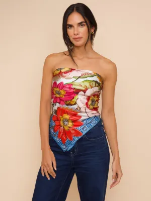 Tropical Floral Square In Vista Blue