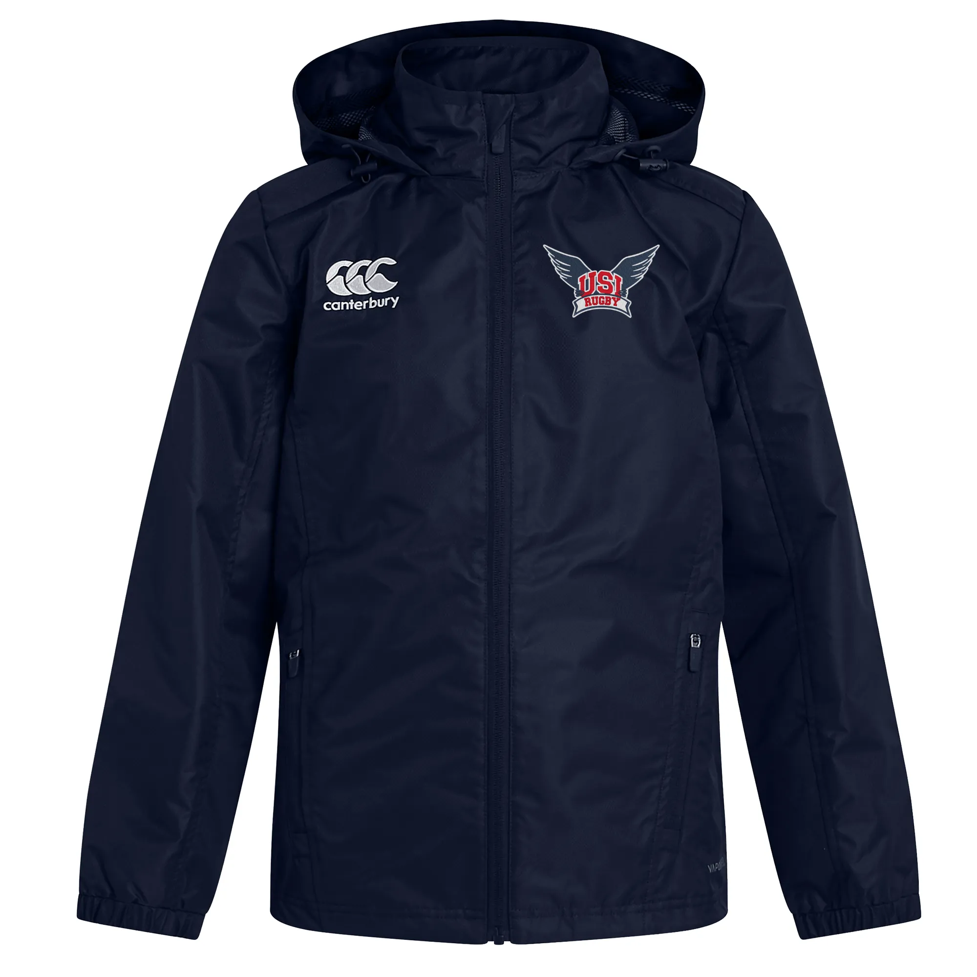 University of Southern Indiana Club Vaposhield Full Zip Rain Jacket by Canterbury