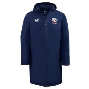 USA Rugby Long Length Bench Jacket by Castore