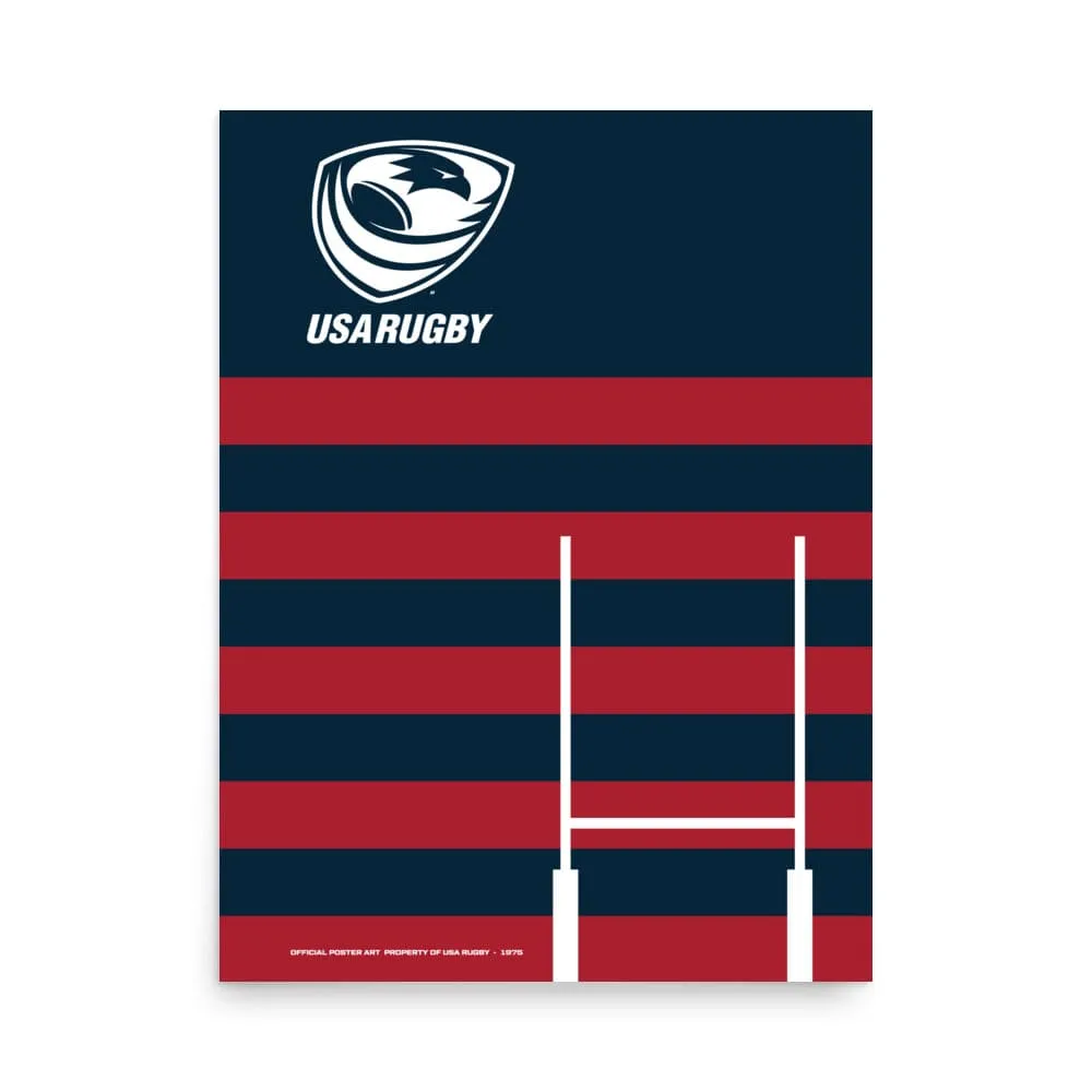 USA Rugby Red Stripe Poster