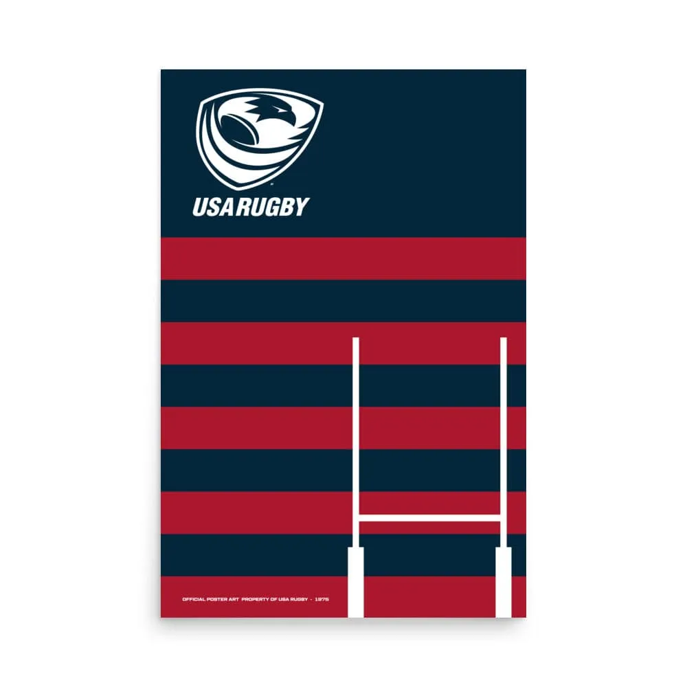 USA Rugby Red Stripe Poster