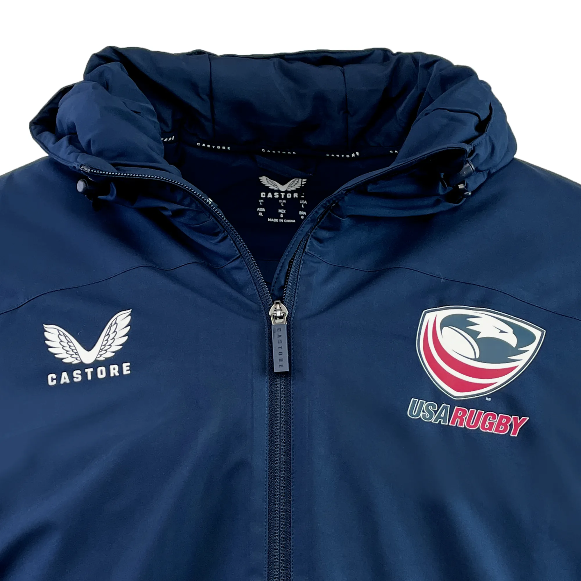 USA Rugby Standard Length Bench Jacket by Castore