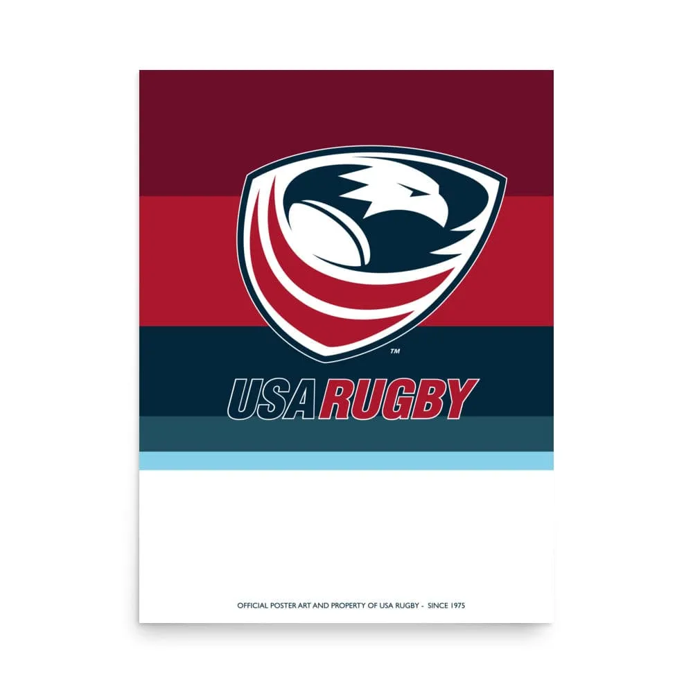 USA Rugby Stripe Poster