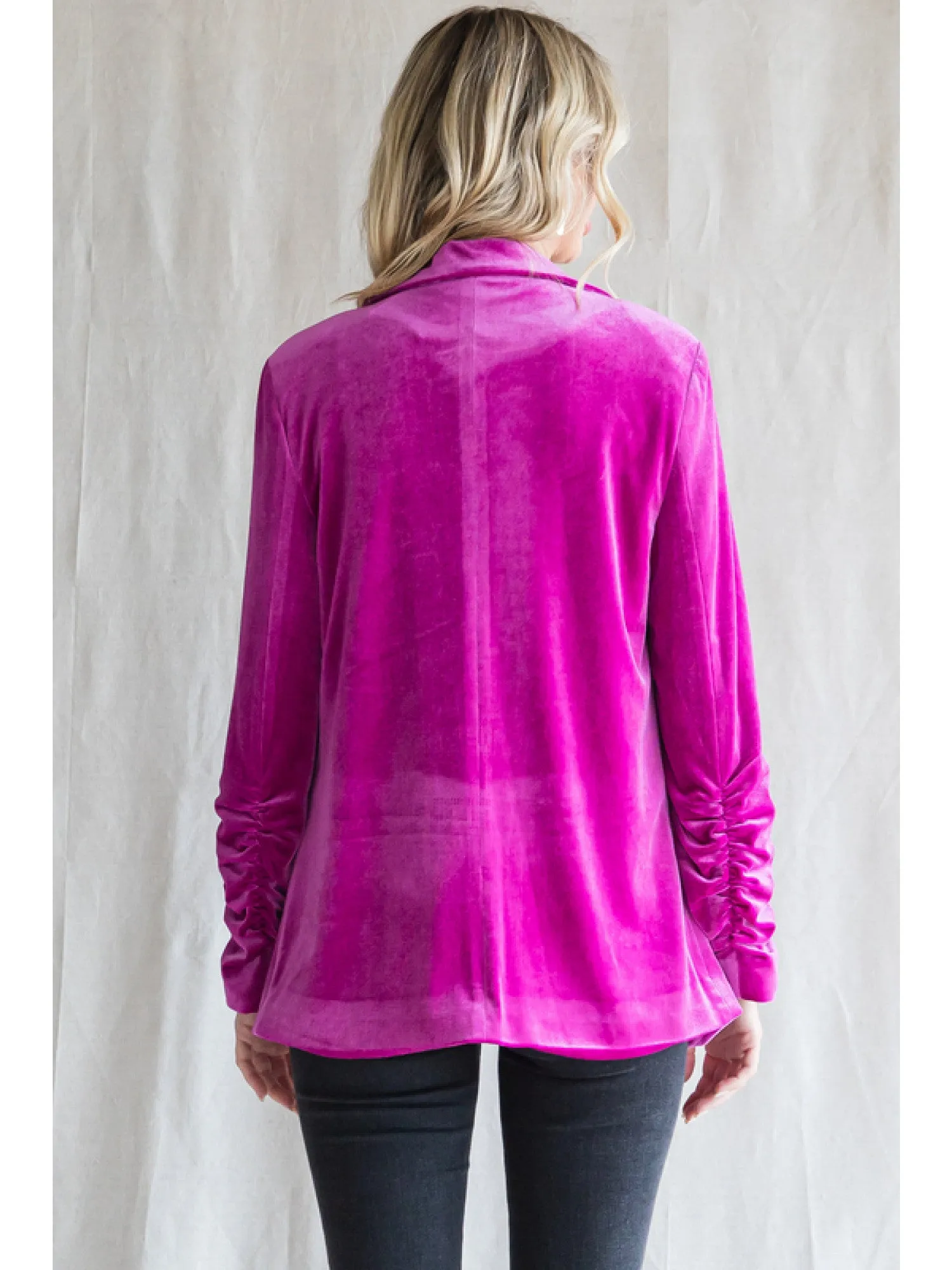 Velvet Blazer with Floral Lining