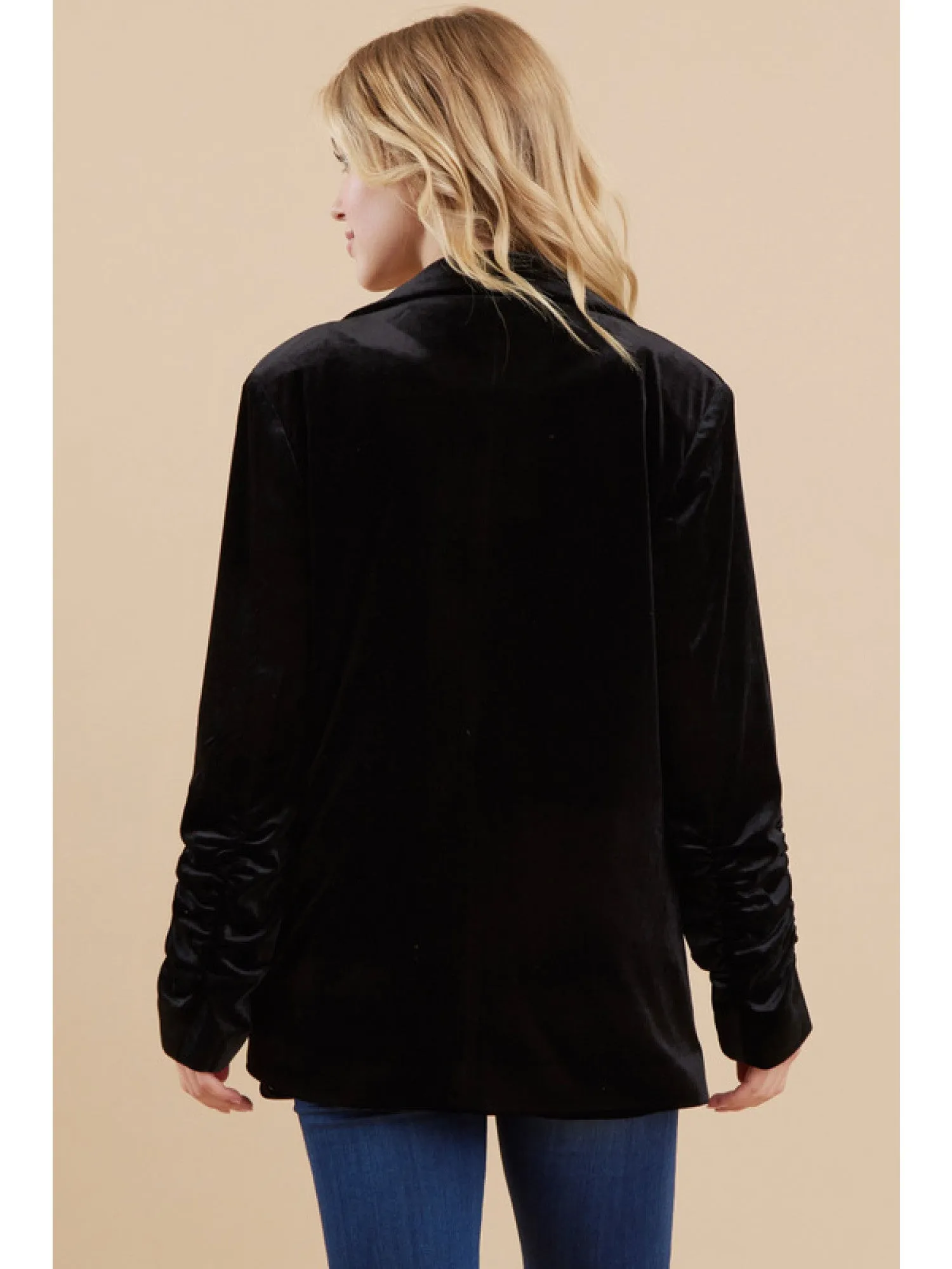Velvet Blazer with Floral Lining