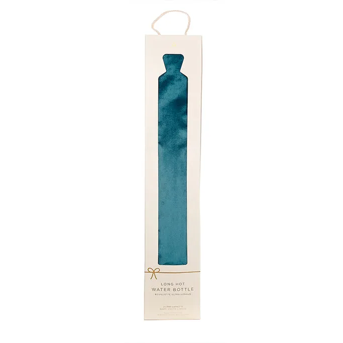 Velvet Long Hot Water Bottle - Teal