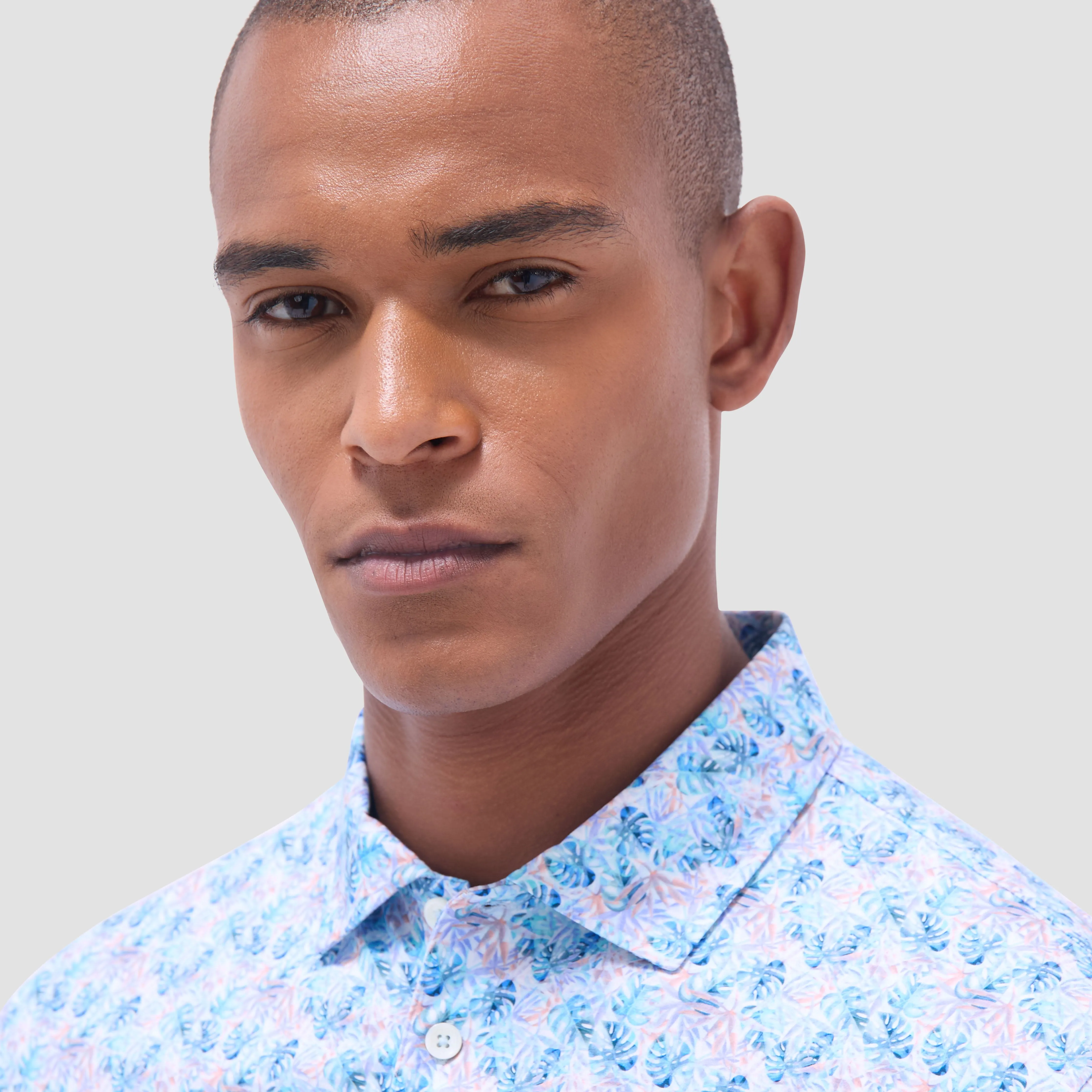 Victor Leaf Print OoohCotton Polo Shirt