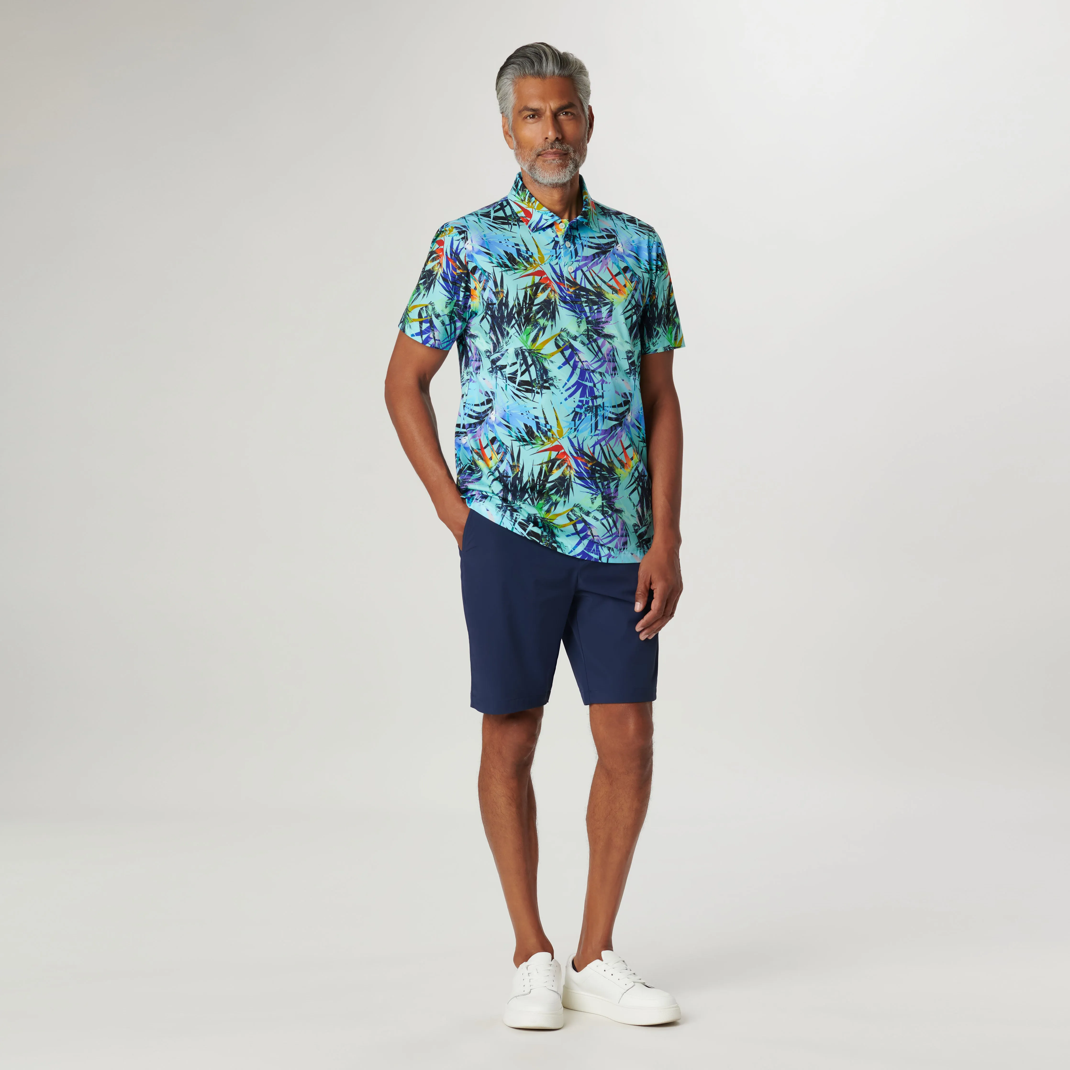 Victor Leaf Print OoohCotton Polo
