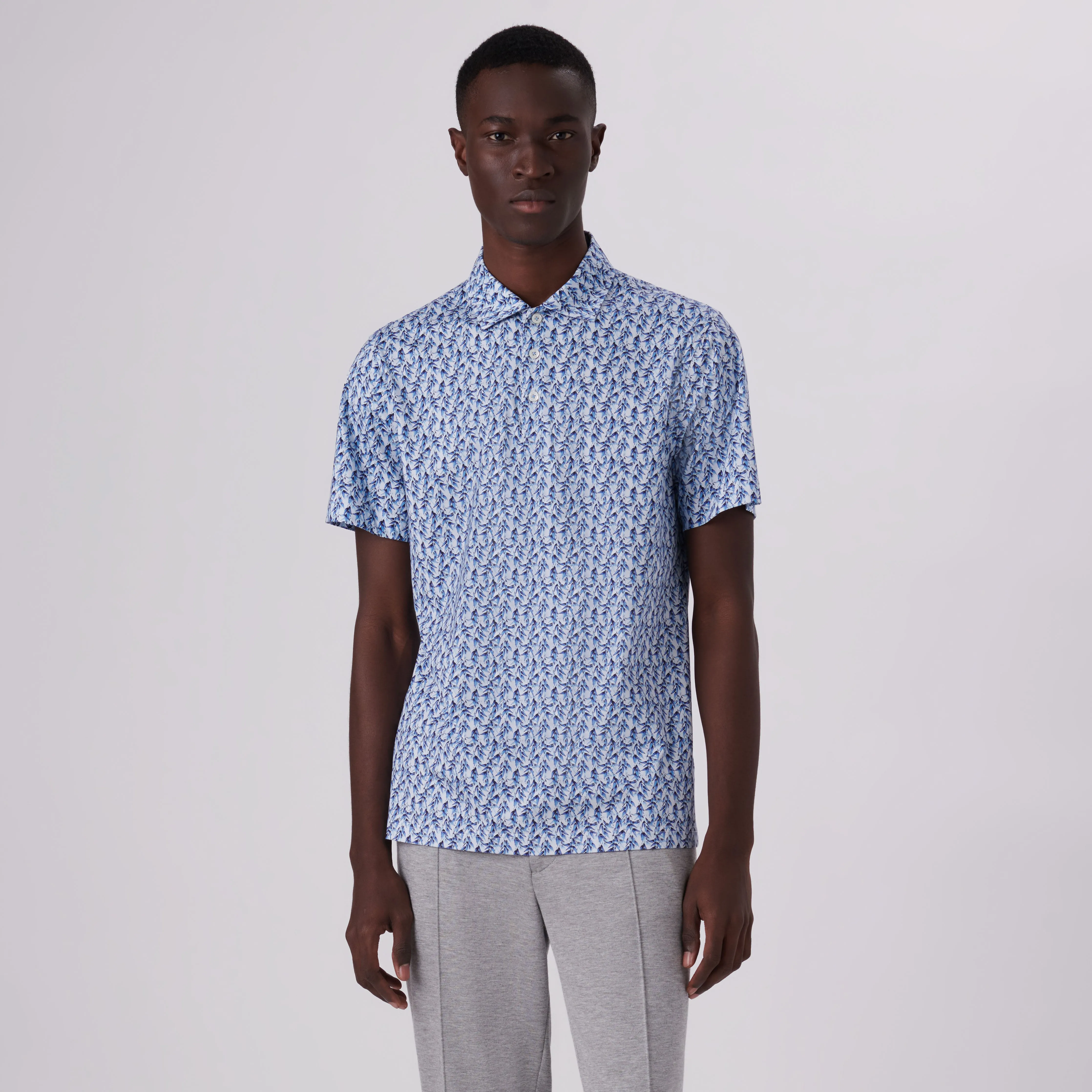 Victor Leaf Print OoohCotton Polo