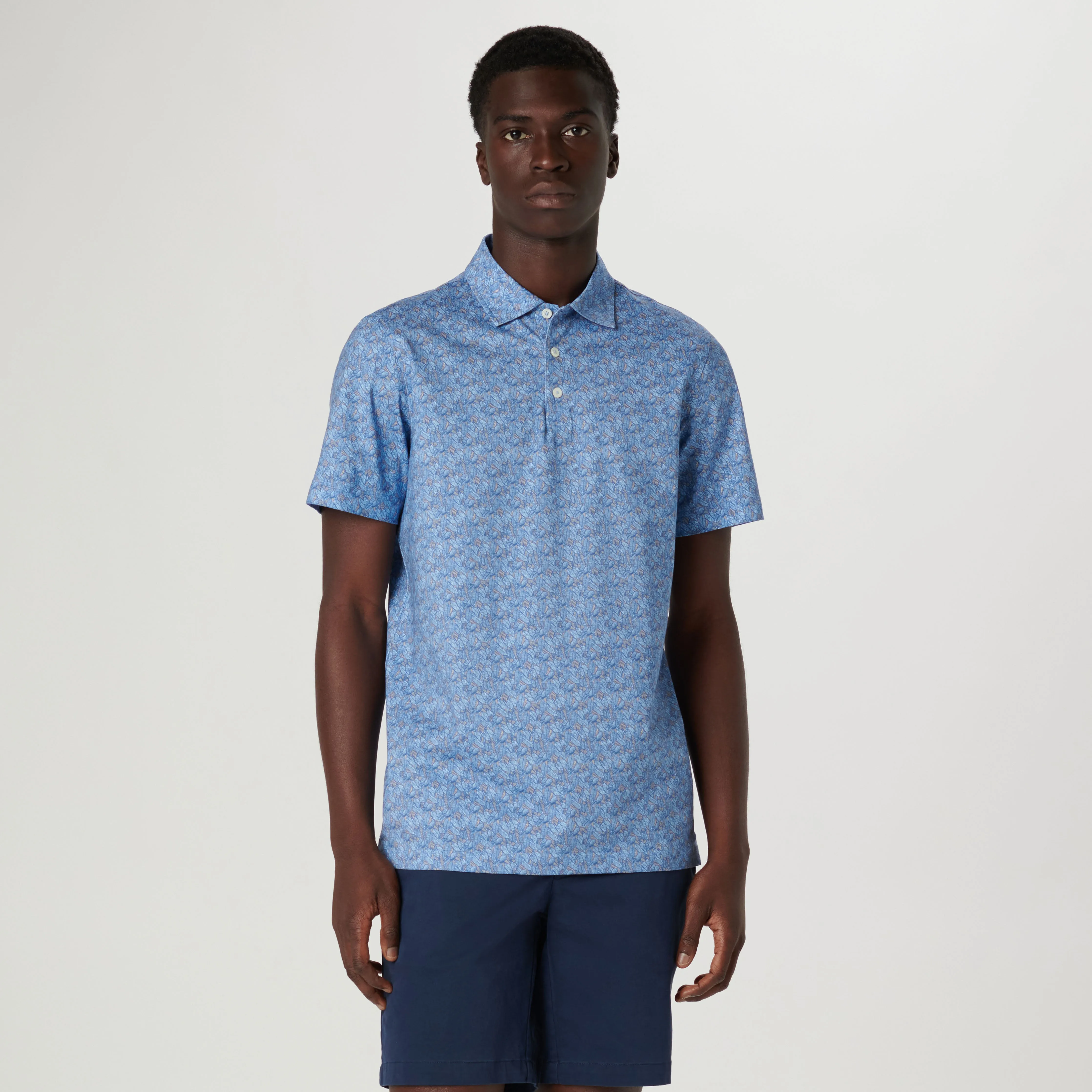 Victor Leaf Print OoohCotton Polo