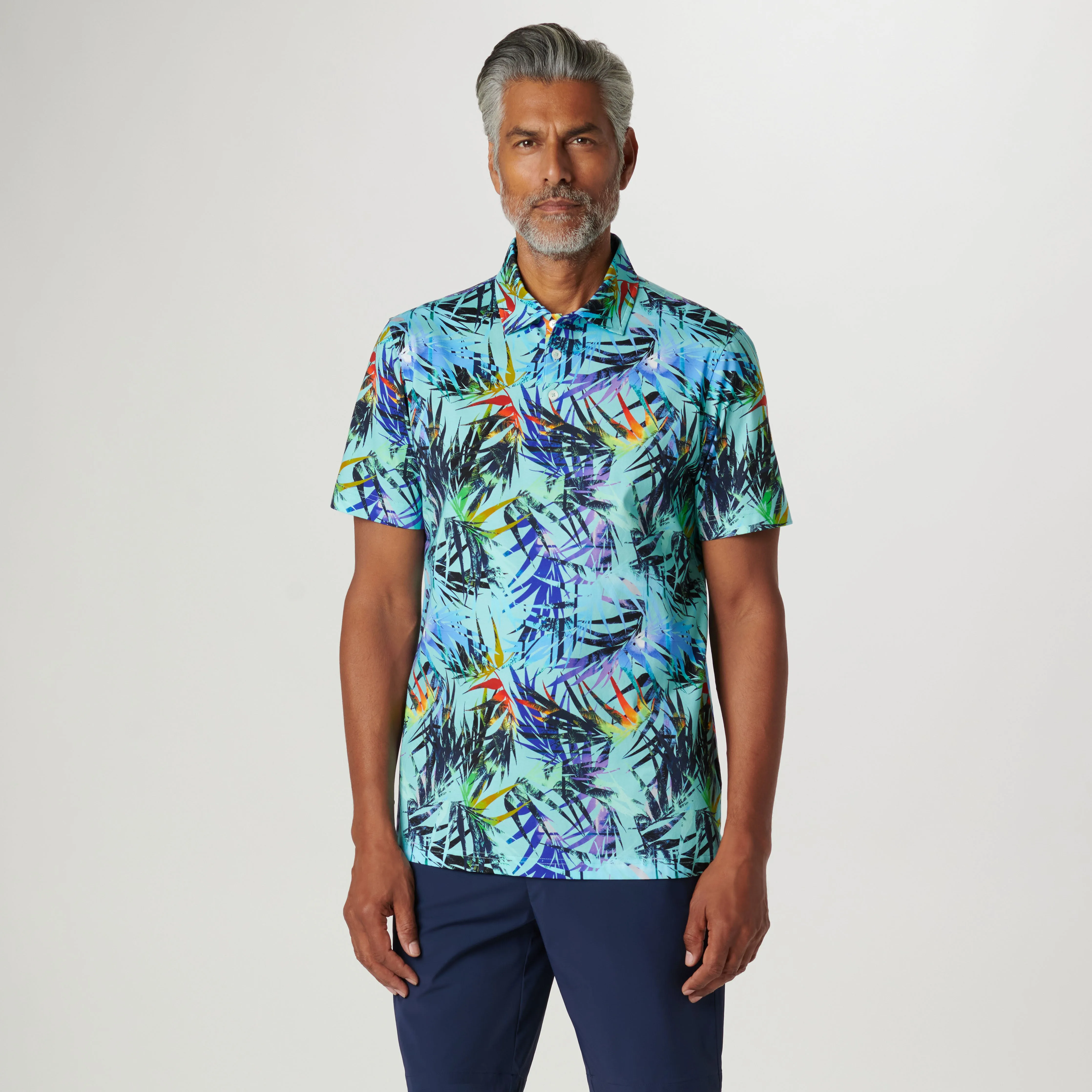 Victor Leaf Print OoohCotton Polo