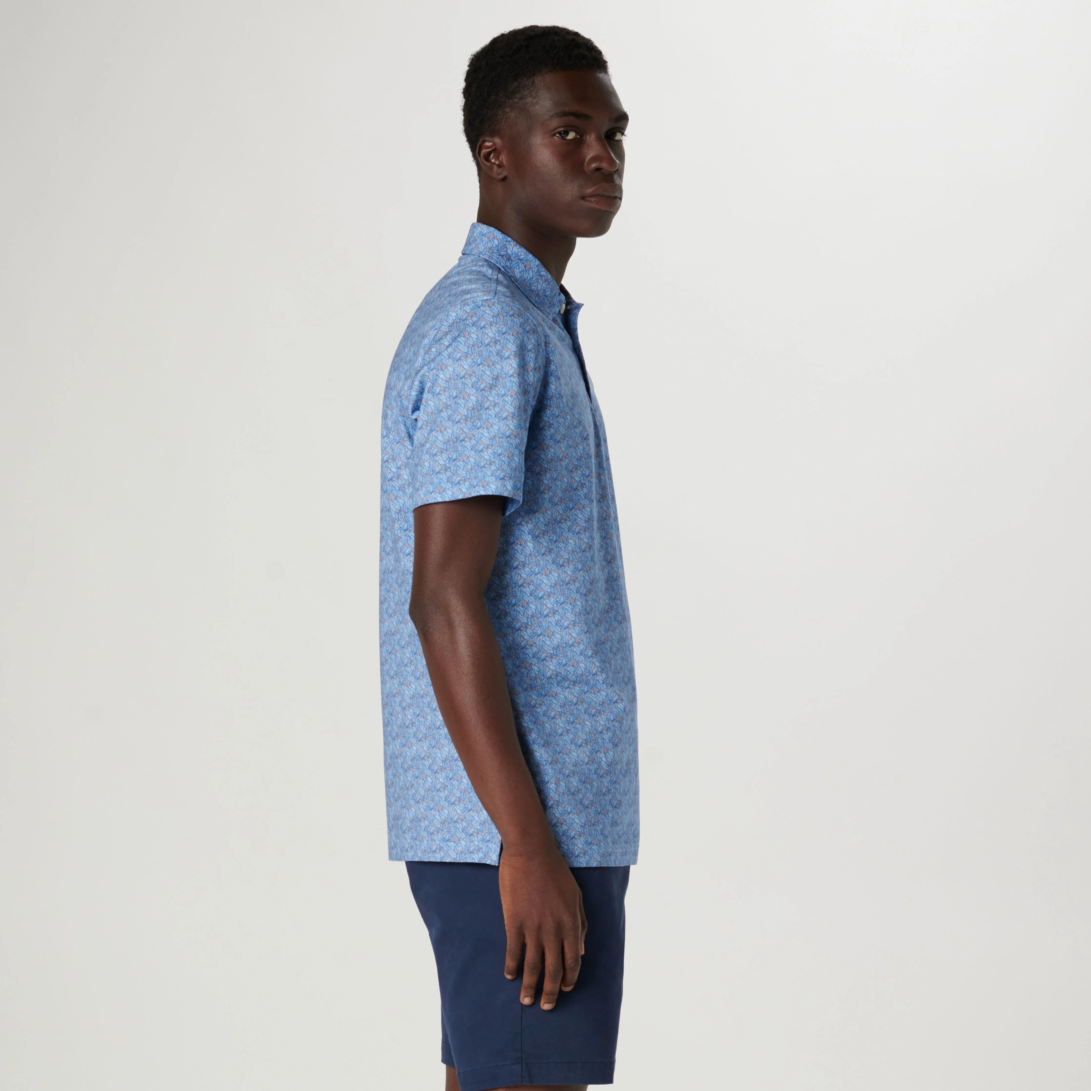 Victor Leaf Print OoohCotton Polo