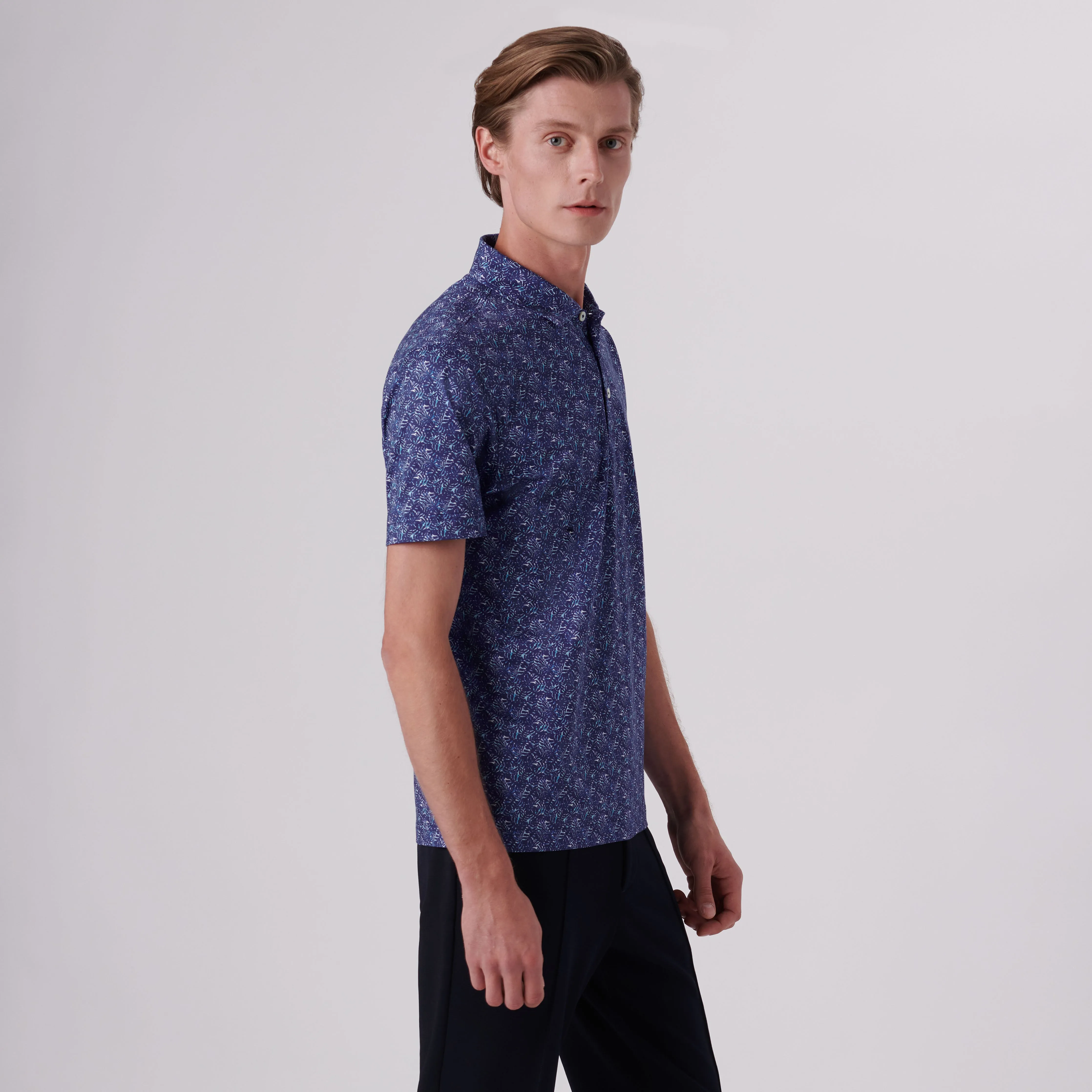 Victor Leaf Print OoohCotton Polo