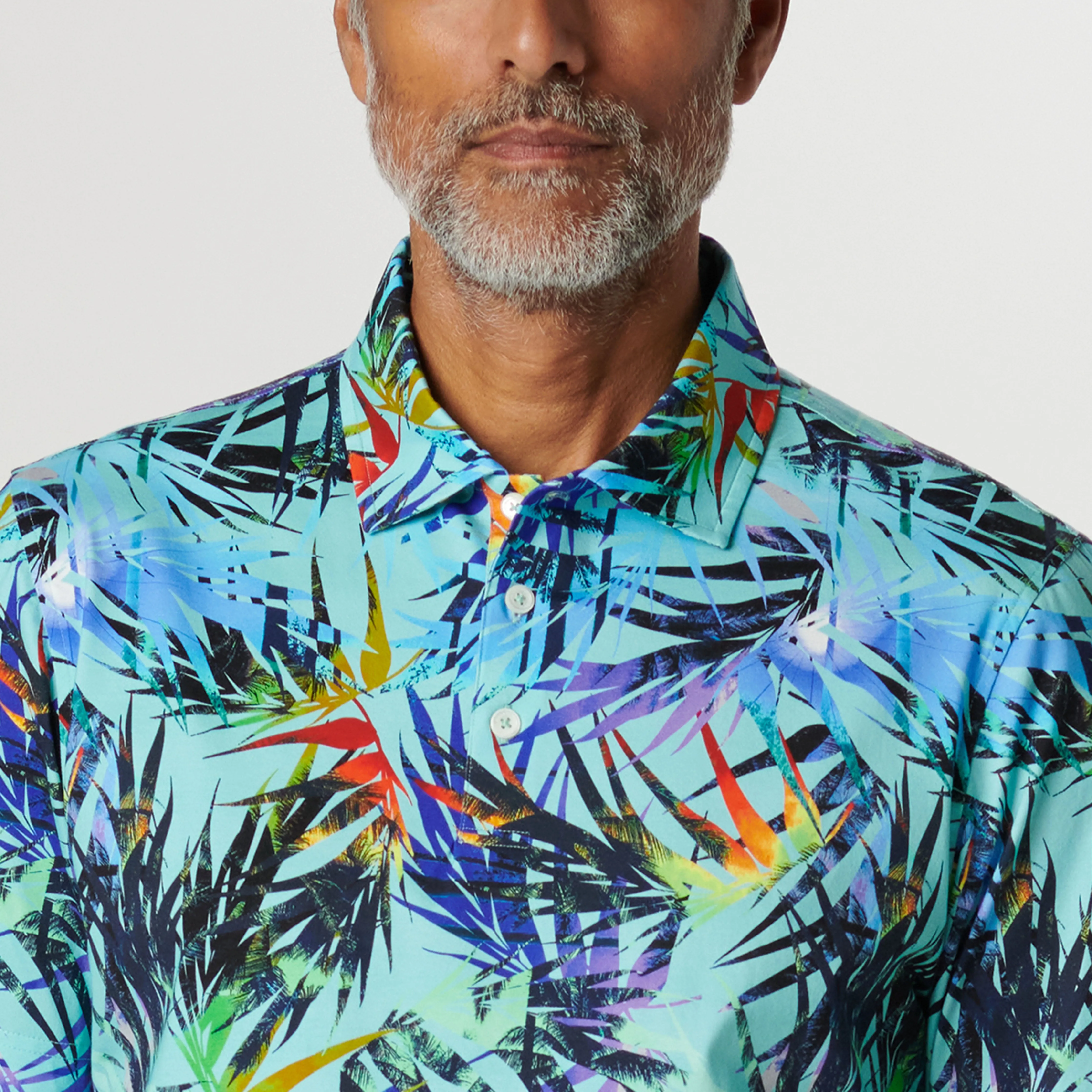 Victor Leaf Print OoohCotton Polo